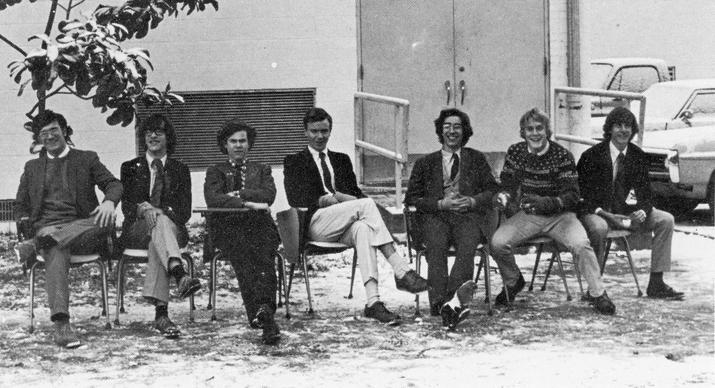 Keith Kerman, Dan Wile, Jeff Harrison, Mark Lanier, Ben Lowenthal, Wade Smith, Greg Shaffer, Winter 1975