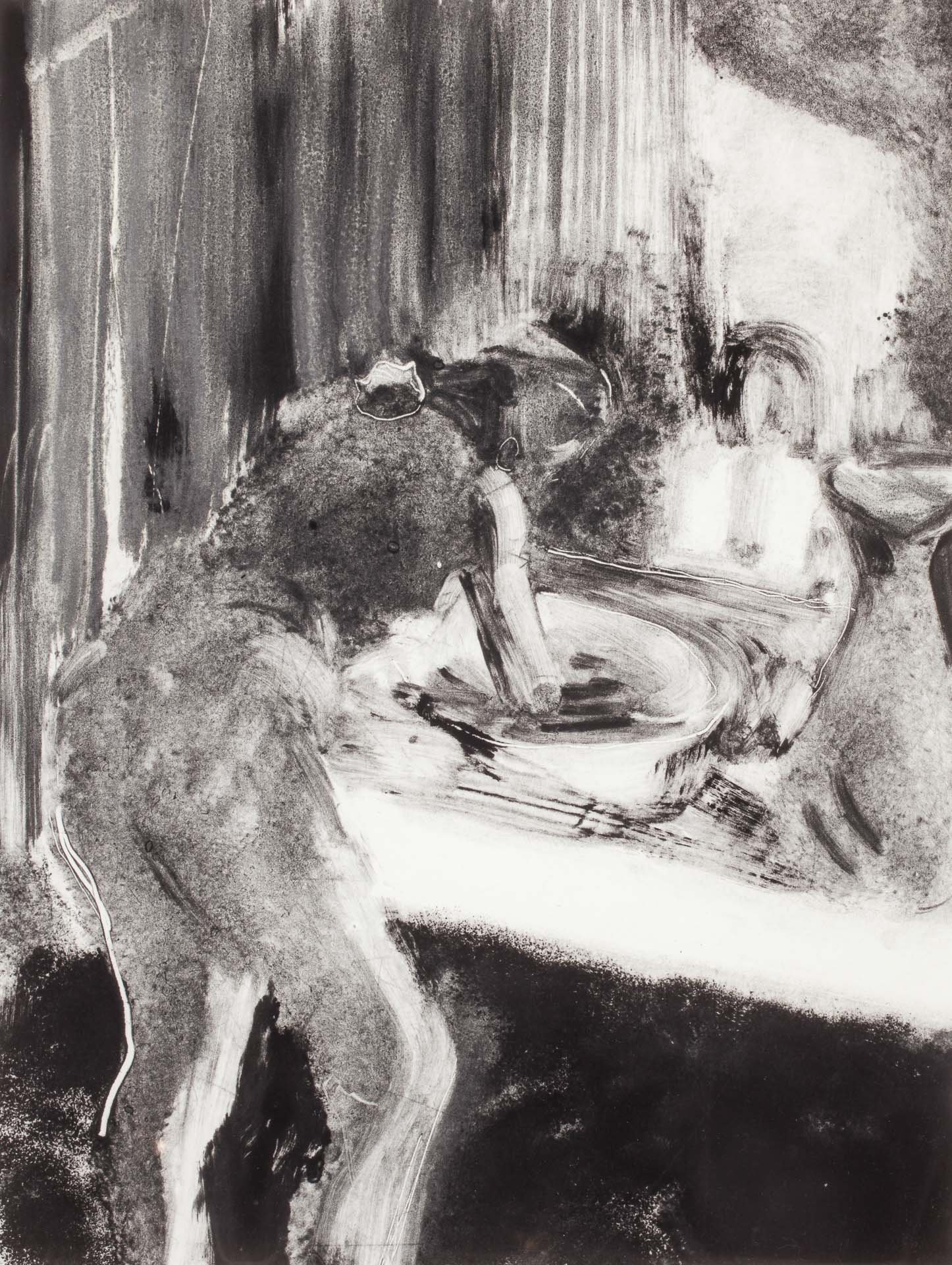 Woman washing, after Degas 1988 monoprint 