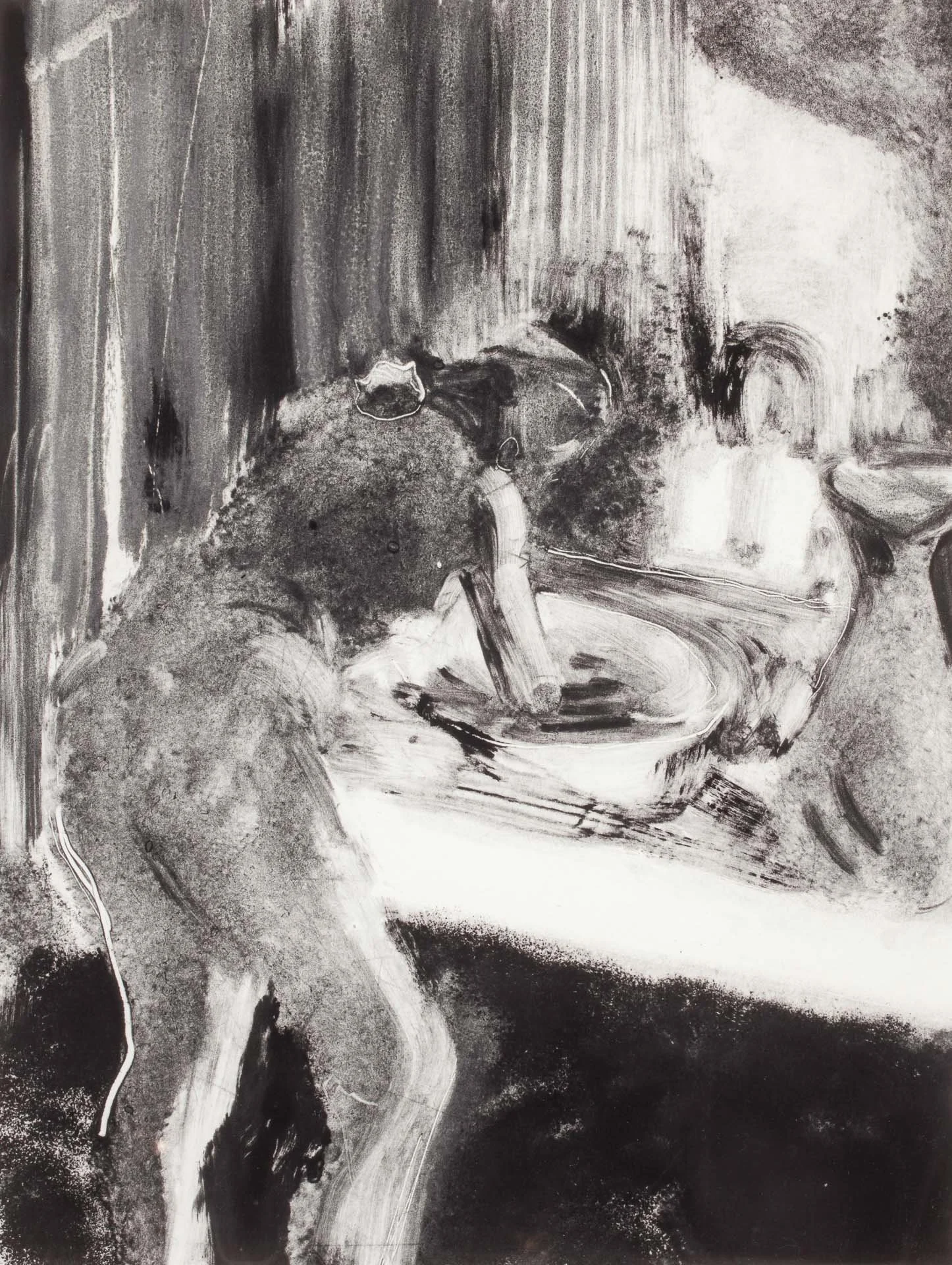 Woman washing, after Degas 1988 monoprint 