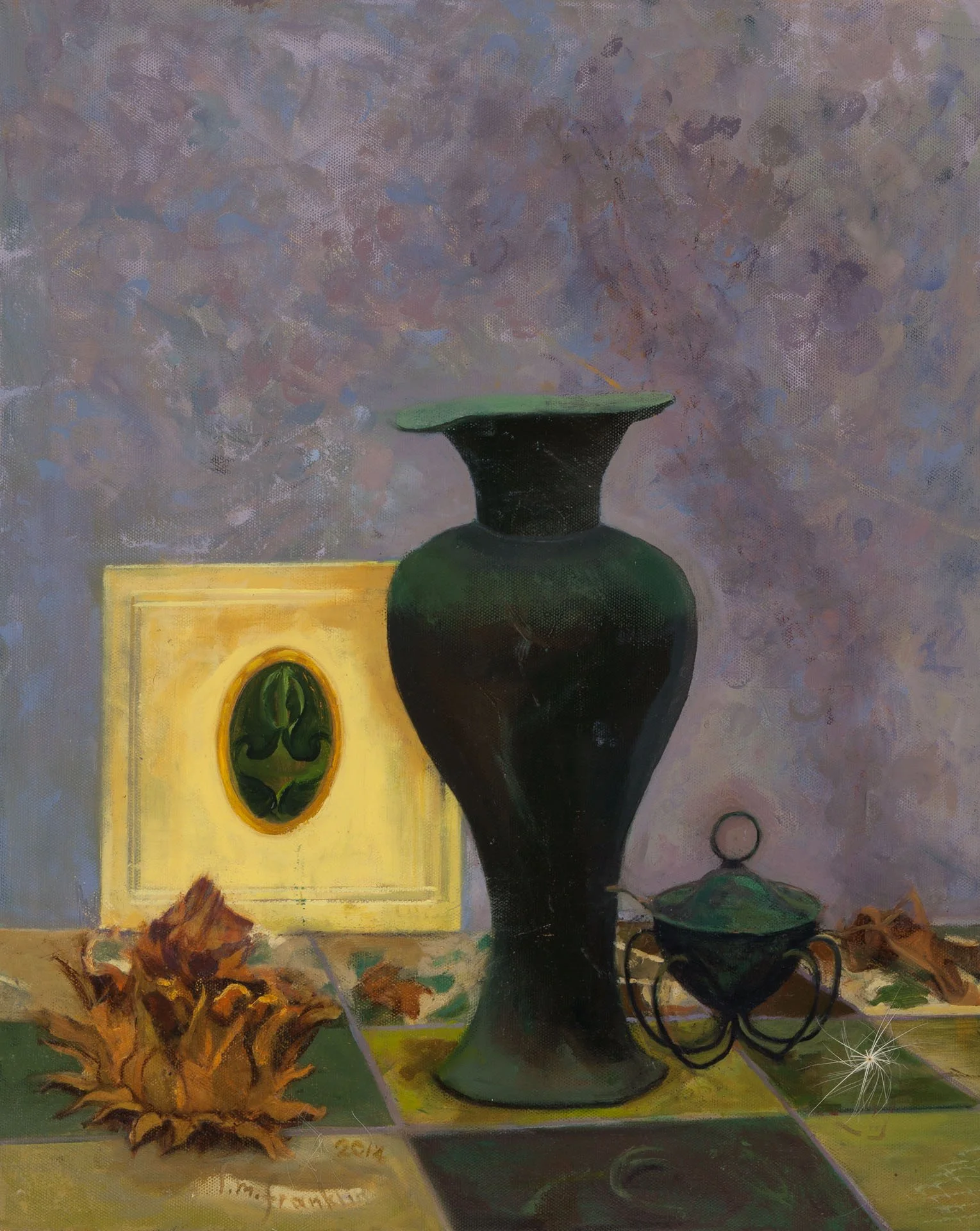 Artichoke with Yellow Tile 2015 Oil Paint 50 x 40 cm 