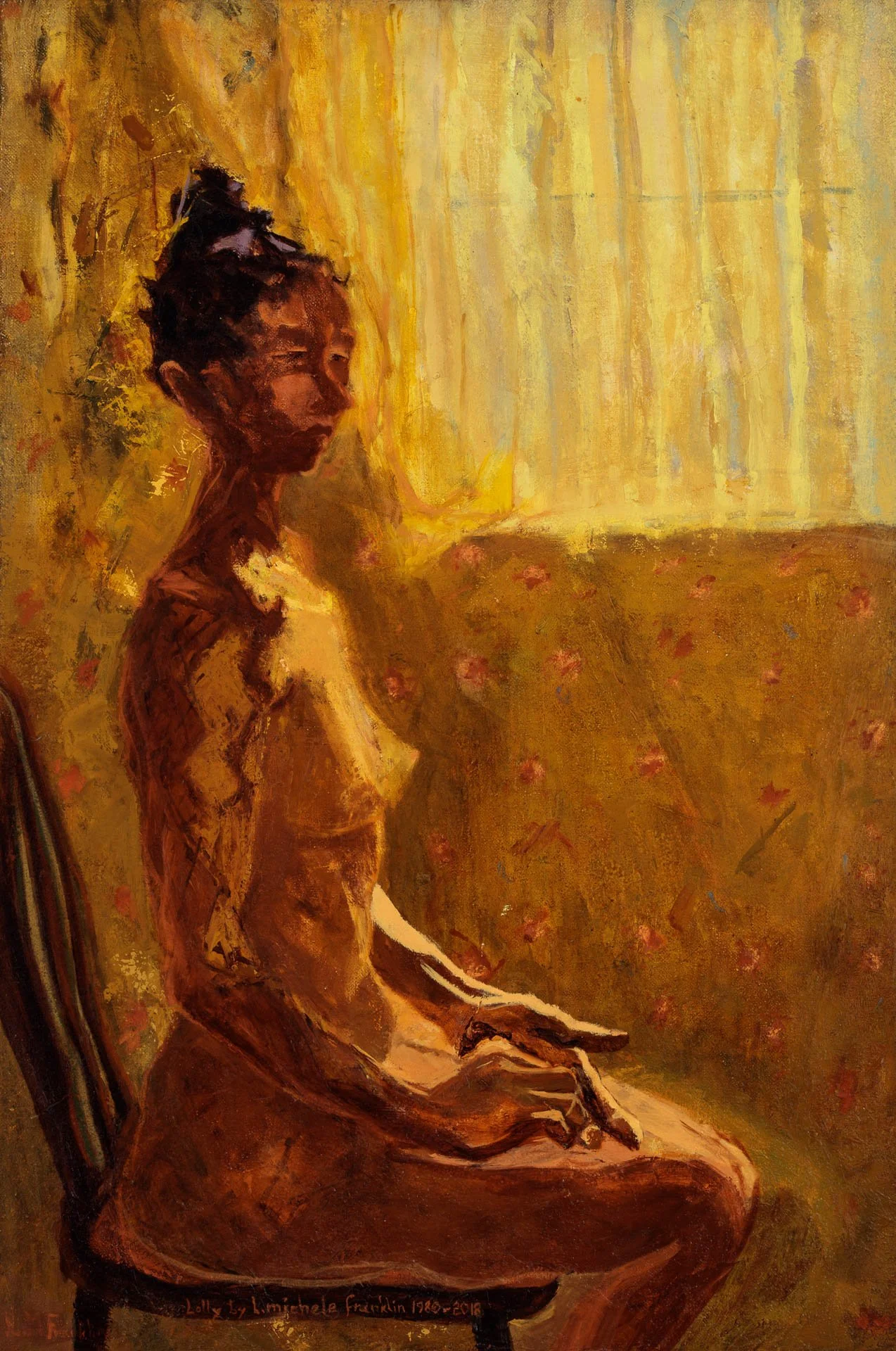 Lolly seated - oil paint – 100cm x 80cm