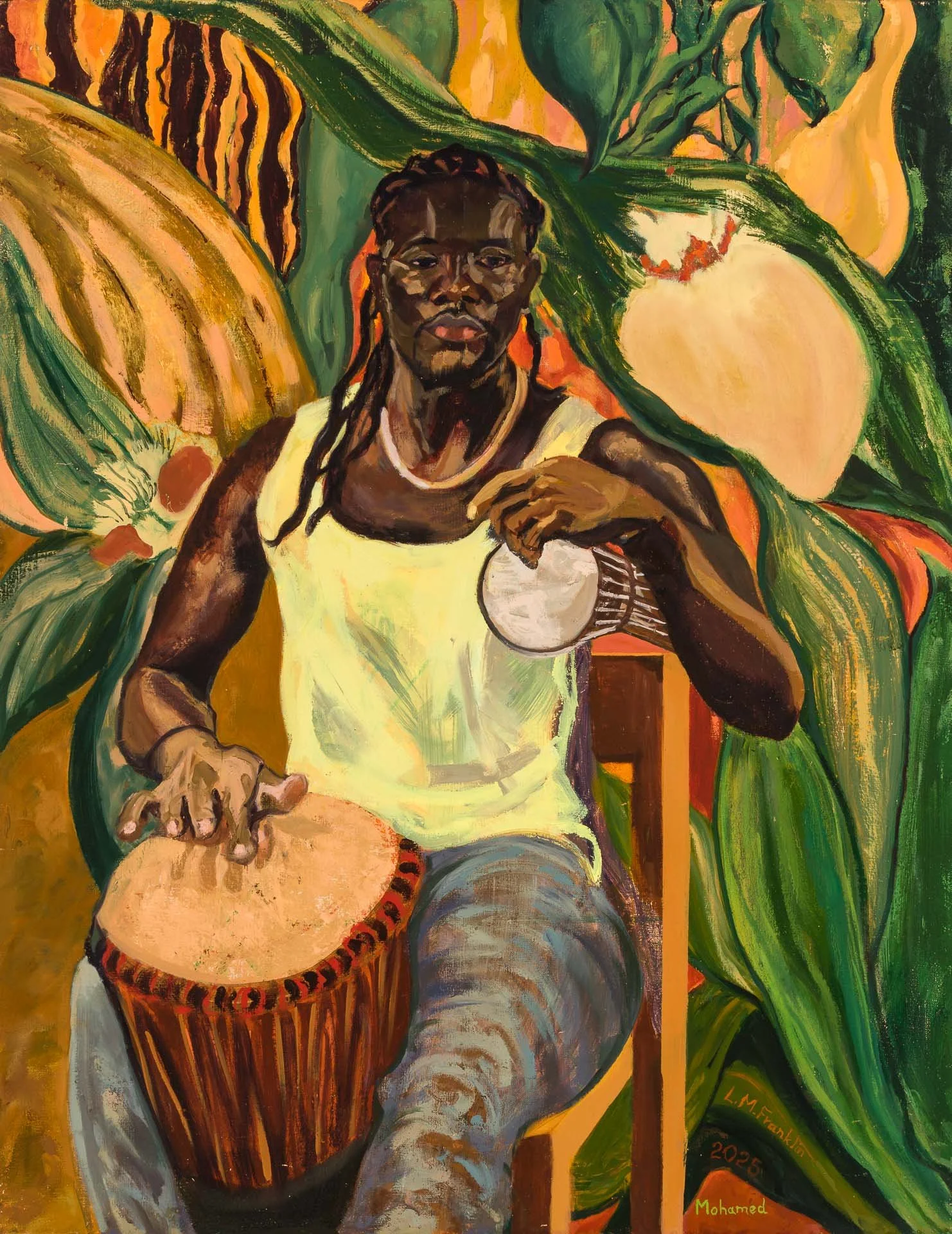 Portrait of Mohamed Gueye, 2025 - oil paint, 91 x 76 cm