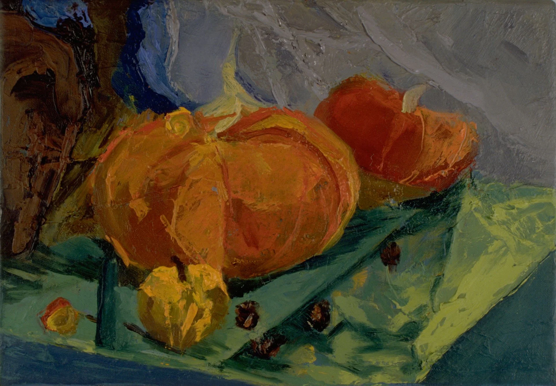 Pumpkin still life 2000  Oil paint  24 x 16 cm  sold