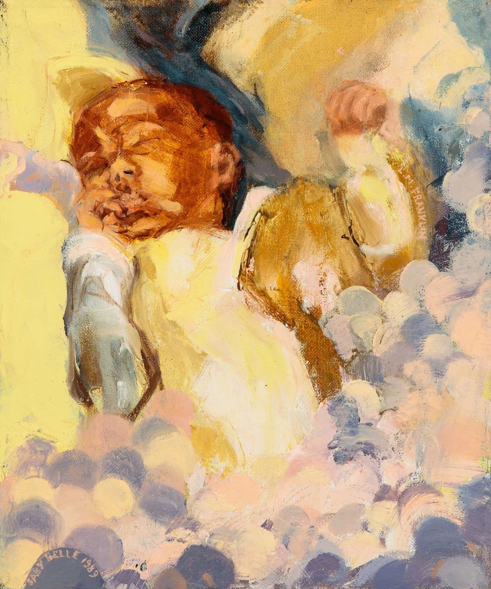 Fluffy Baby Belle  - oil paint  37 x 32cm