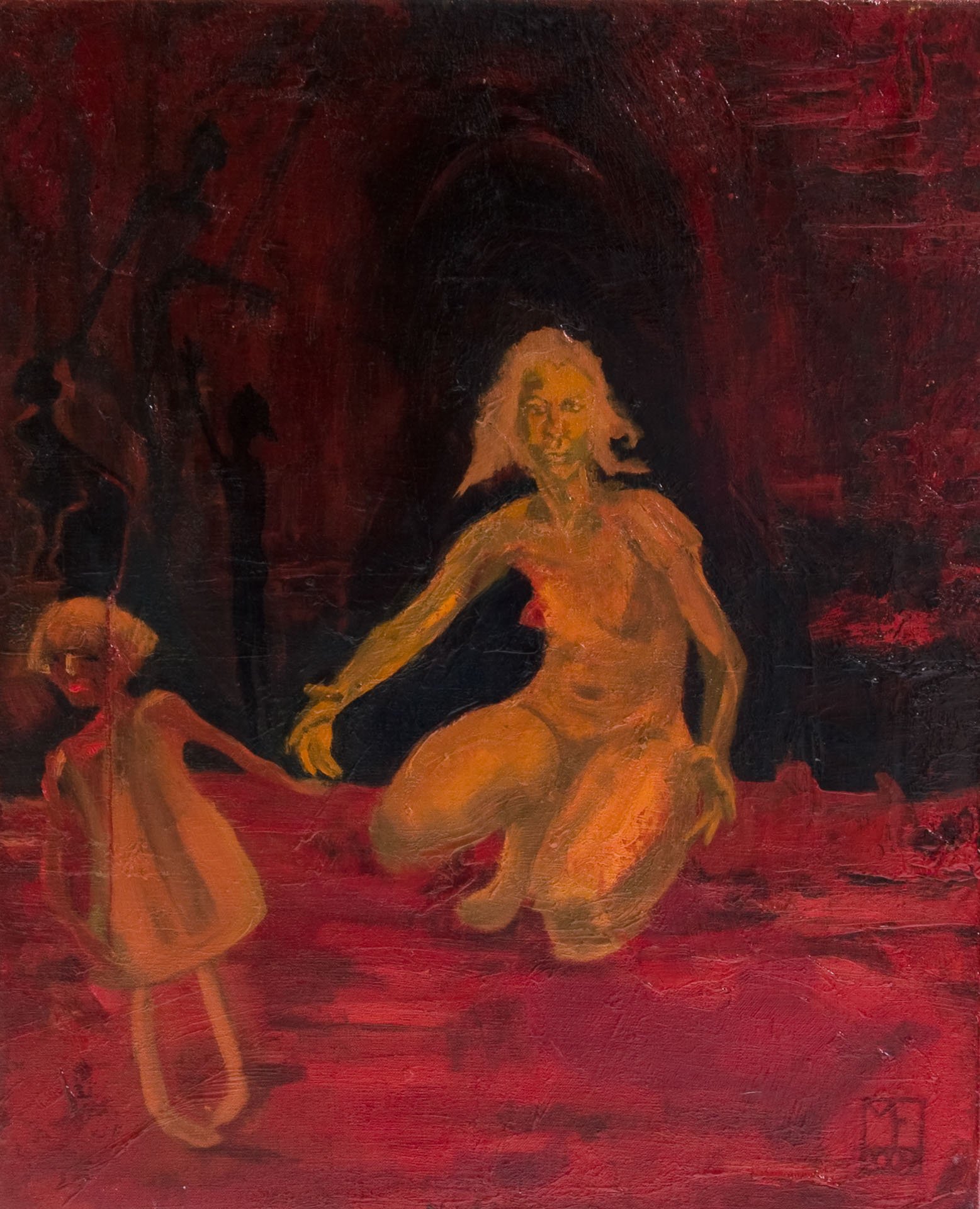 Mother and child 2008. Oil paint on canvas. 80 x 120 cm. 