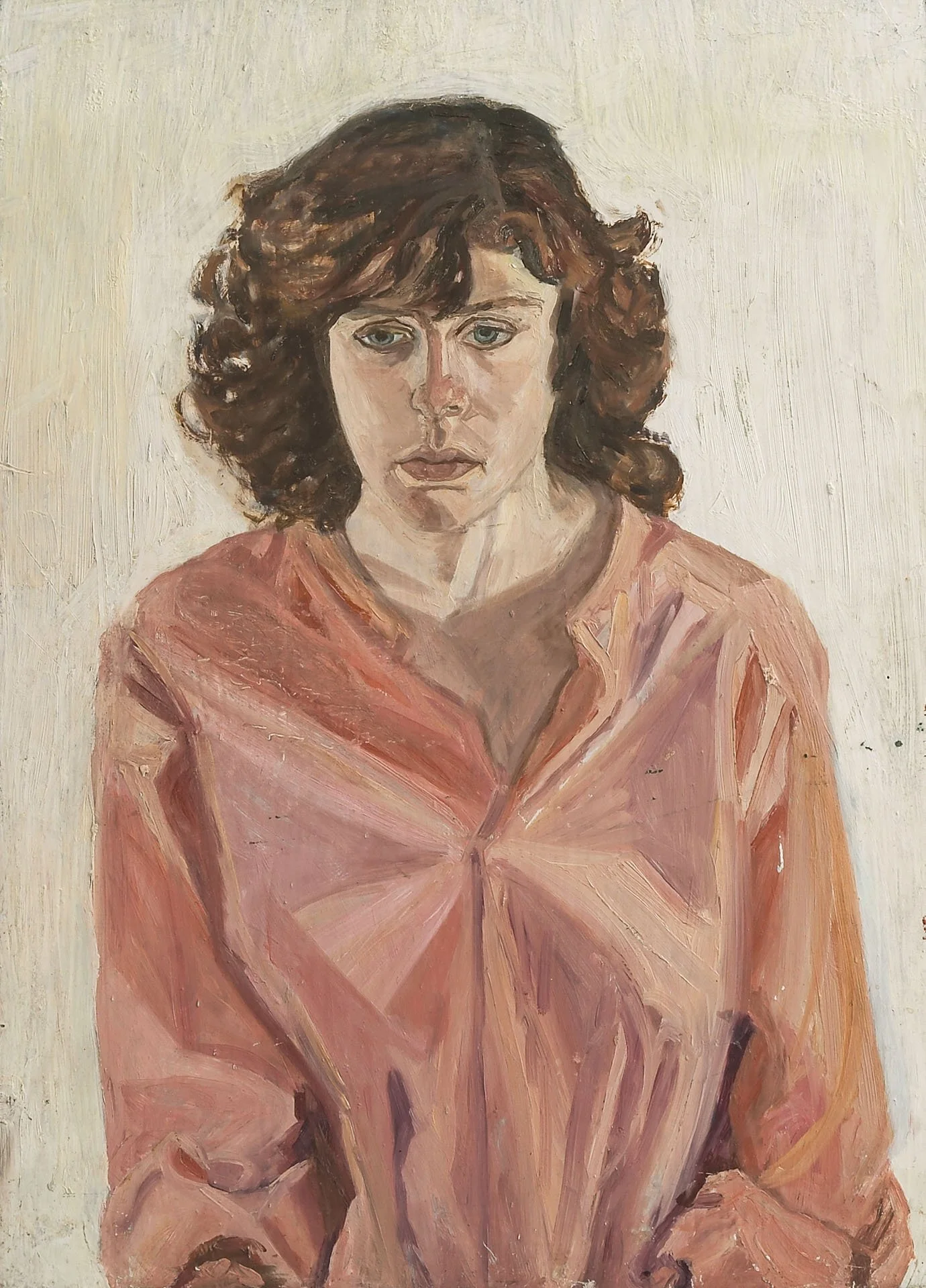 Girl in pink shirt 1976 Oil paint 61 x 43 cm 
