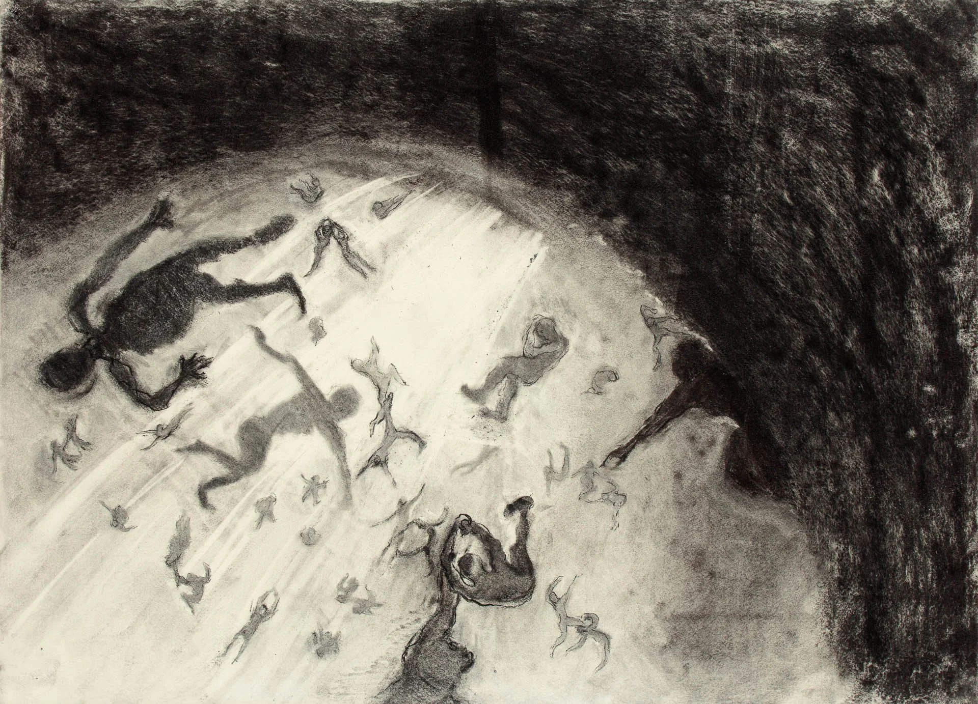 Untitled, 2018, charcoal on arshes paper, 42 x 59cm