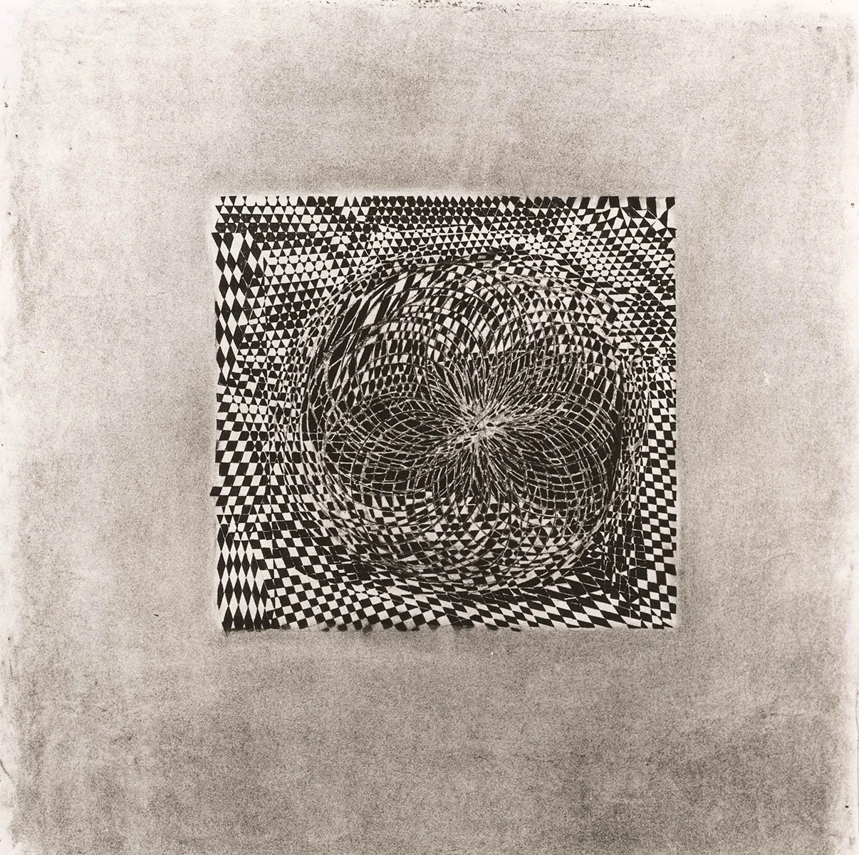 175. Geometric Cube Sunflower, 75 x 75 cm, 1996