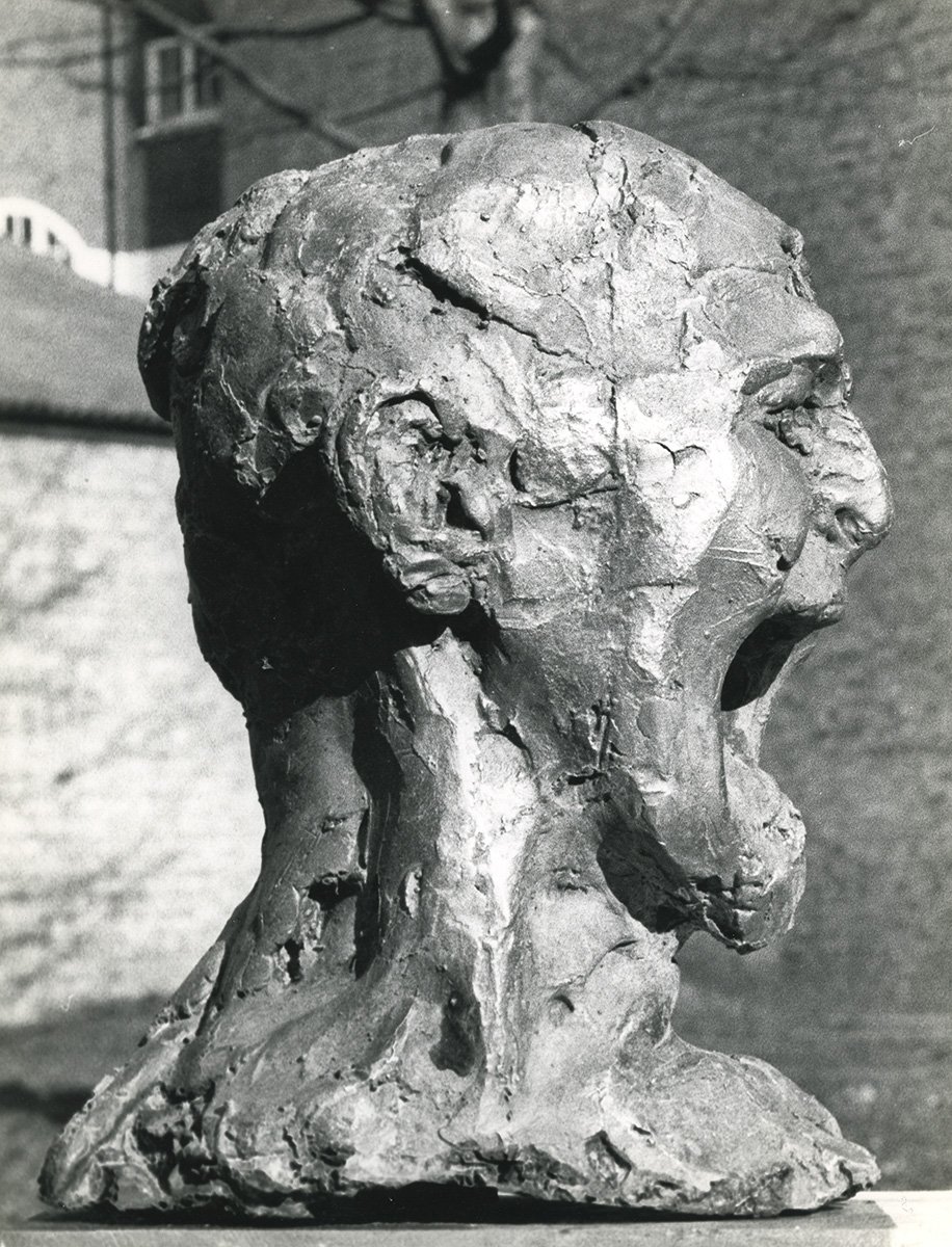 19. Anguished Head 7, Bronze, 1968-71, 25 x 17.5 x 17.5 cm