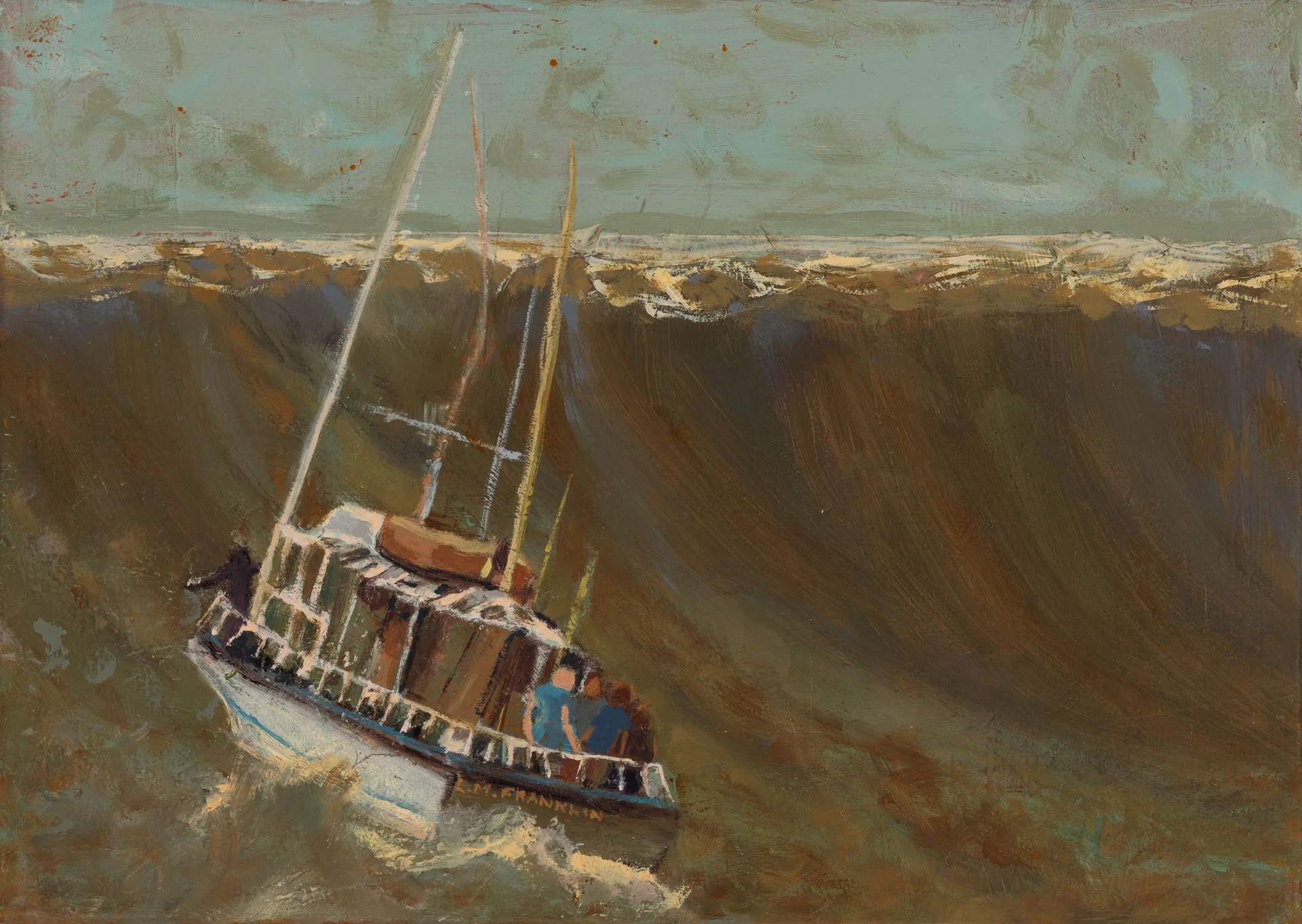 Engulfing  wave - Oil paint,  6 x 8”/ 15 x 20 cm