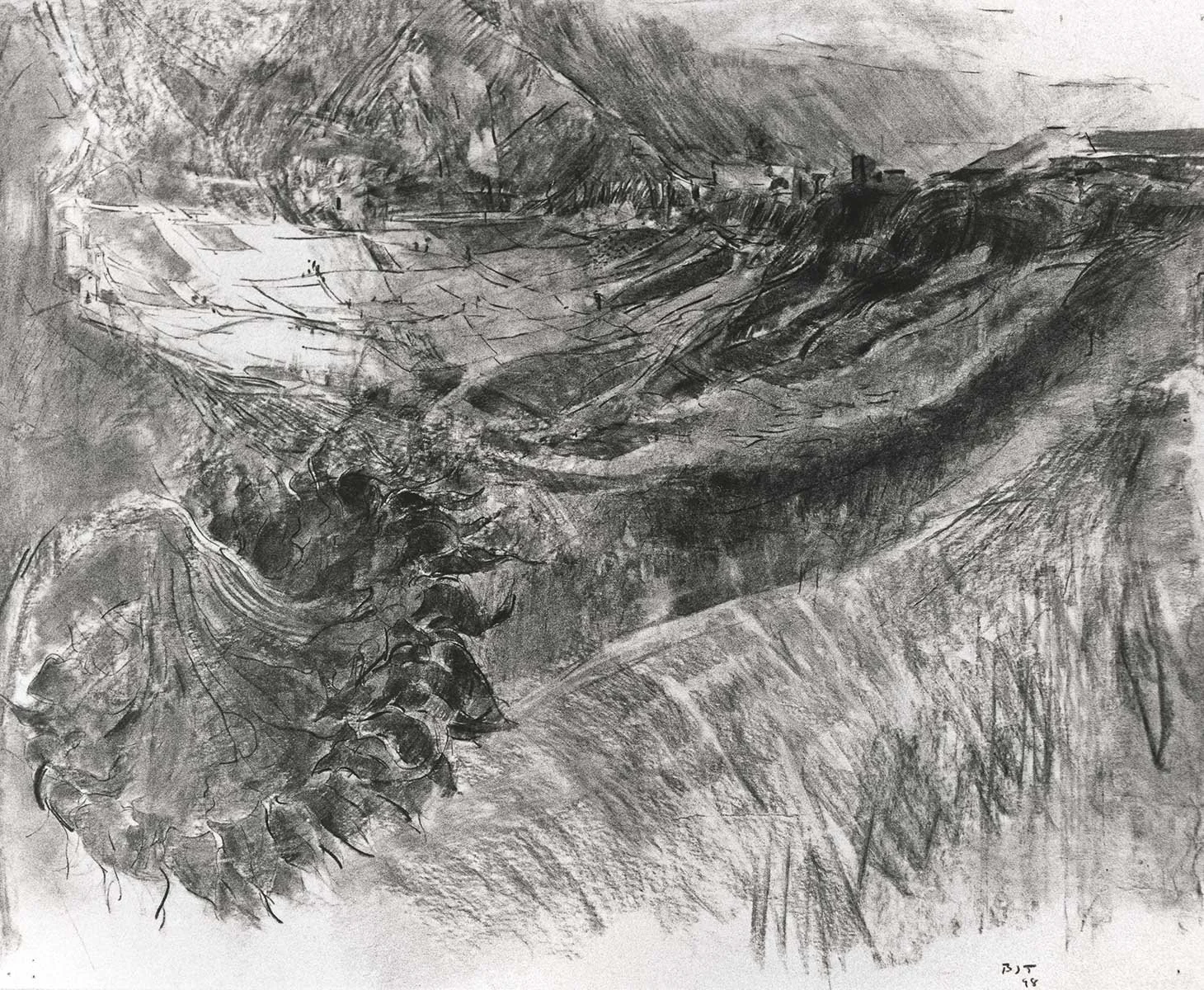 158. Landscape with Sunflower, 84.5 x 110 cm, 1998