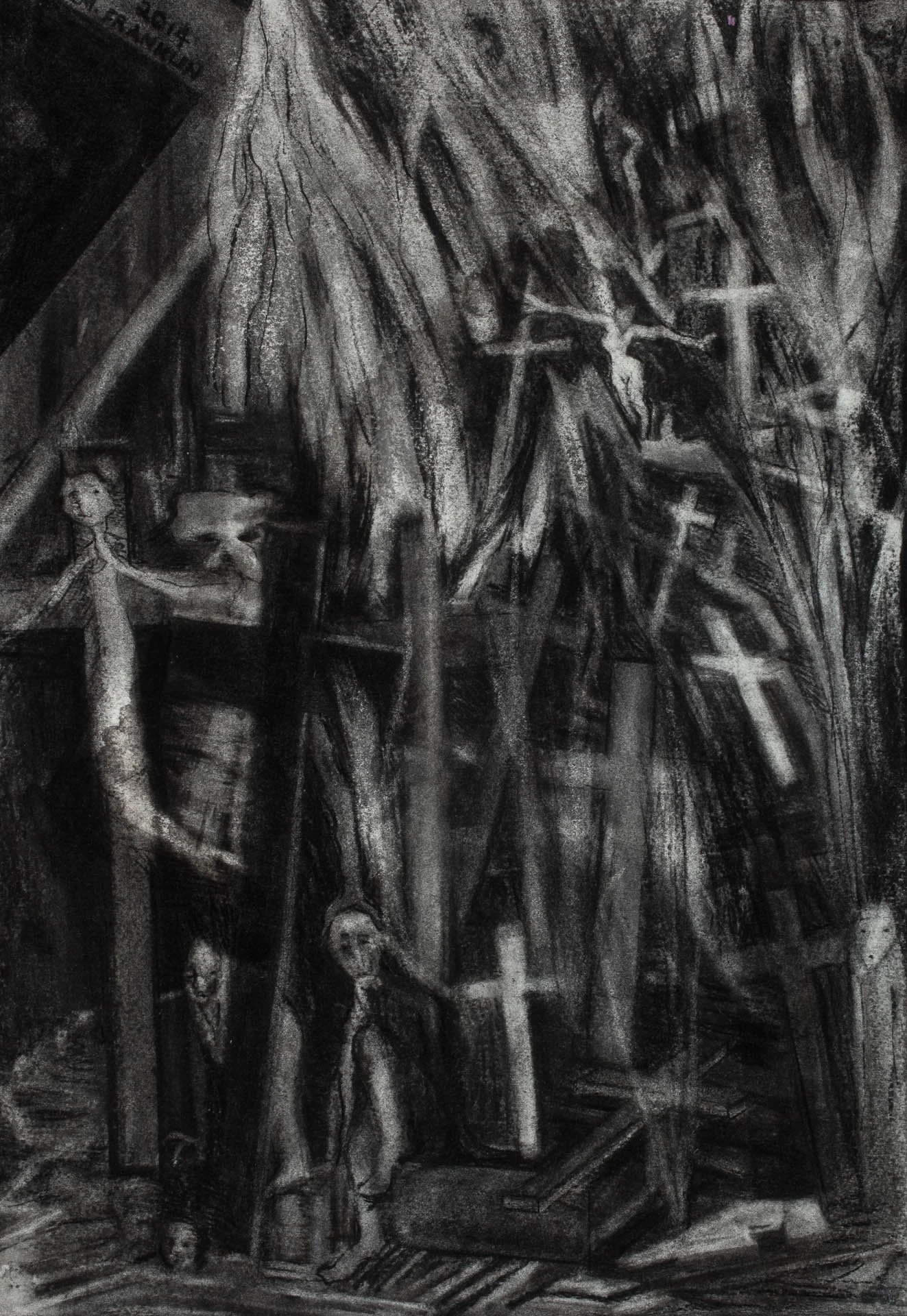 Cemetery 2014 charcoal 46 x 32 cm artist's collection