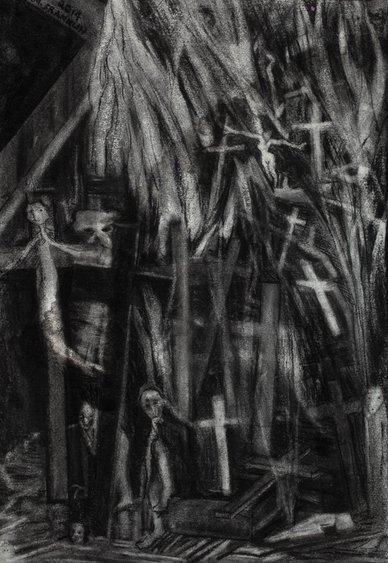 Cemetery 2014 charcoal 46 x 32 cm artist's collection