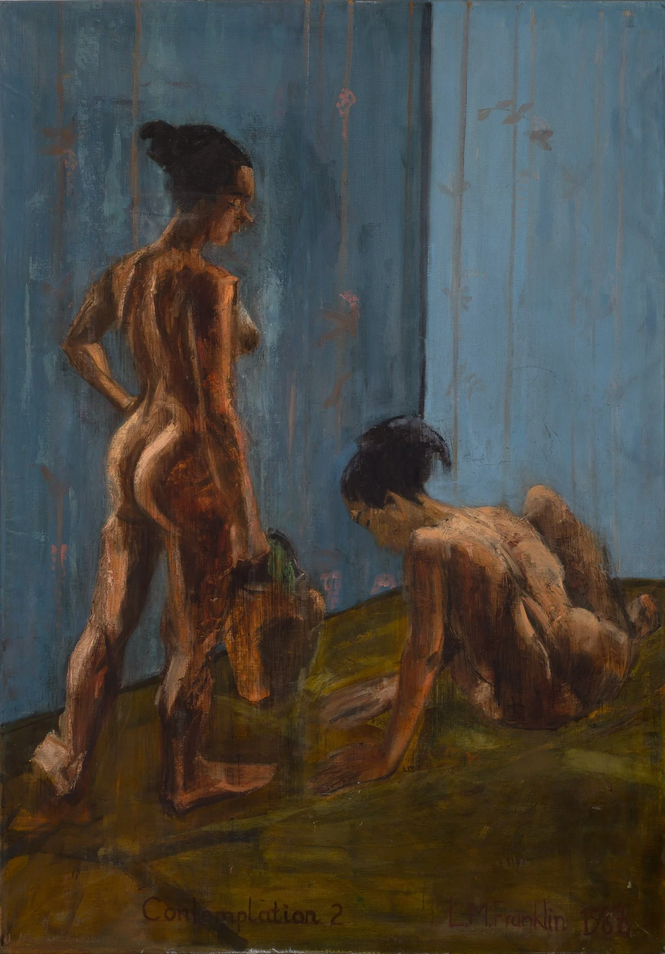 Contemplation, 1988, Oil on Canvas, 180 x 91 cm