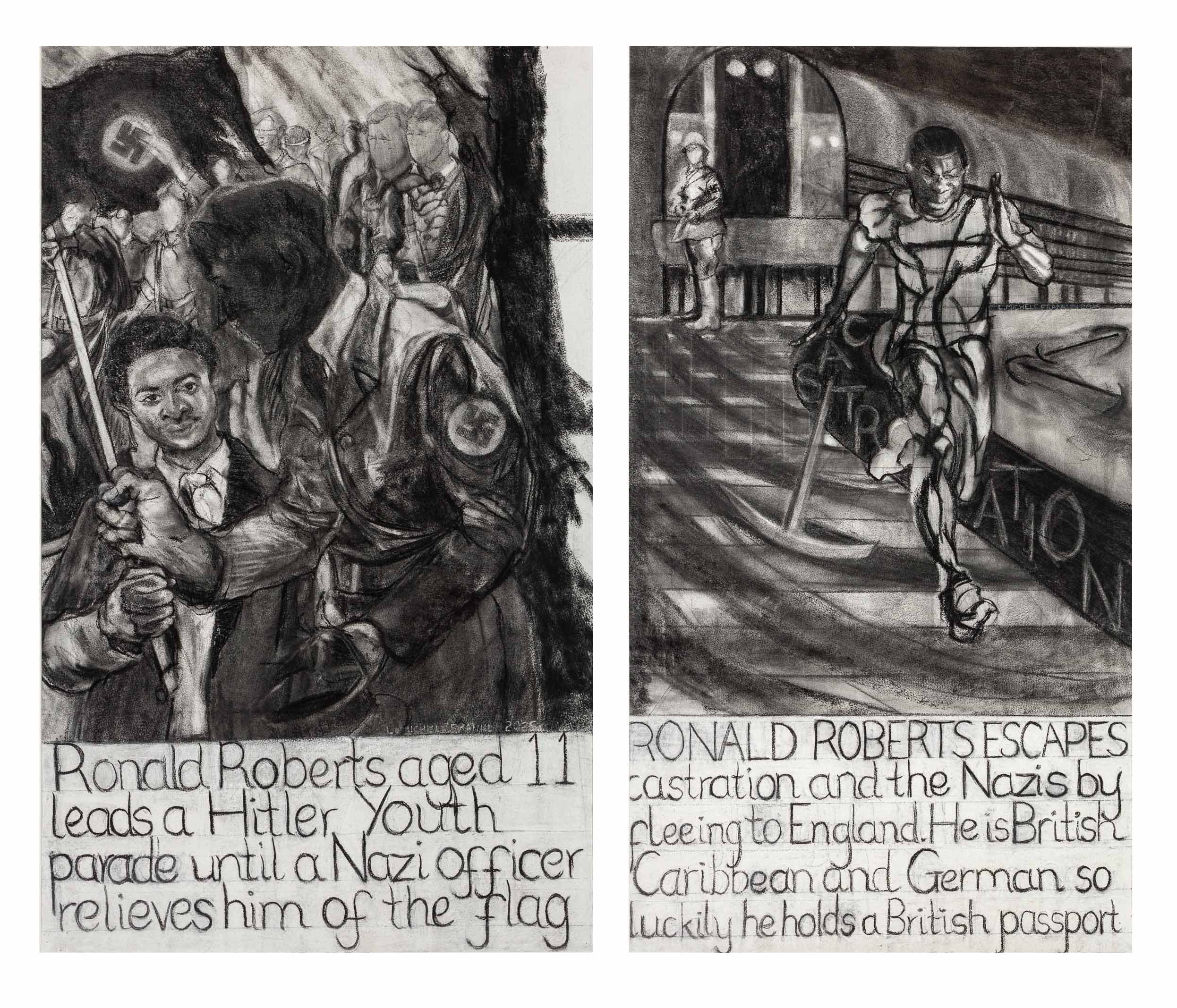 Ronald Roberts, Charcoal drawings, 2025