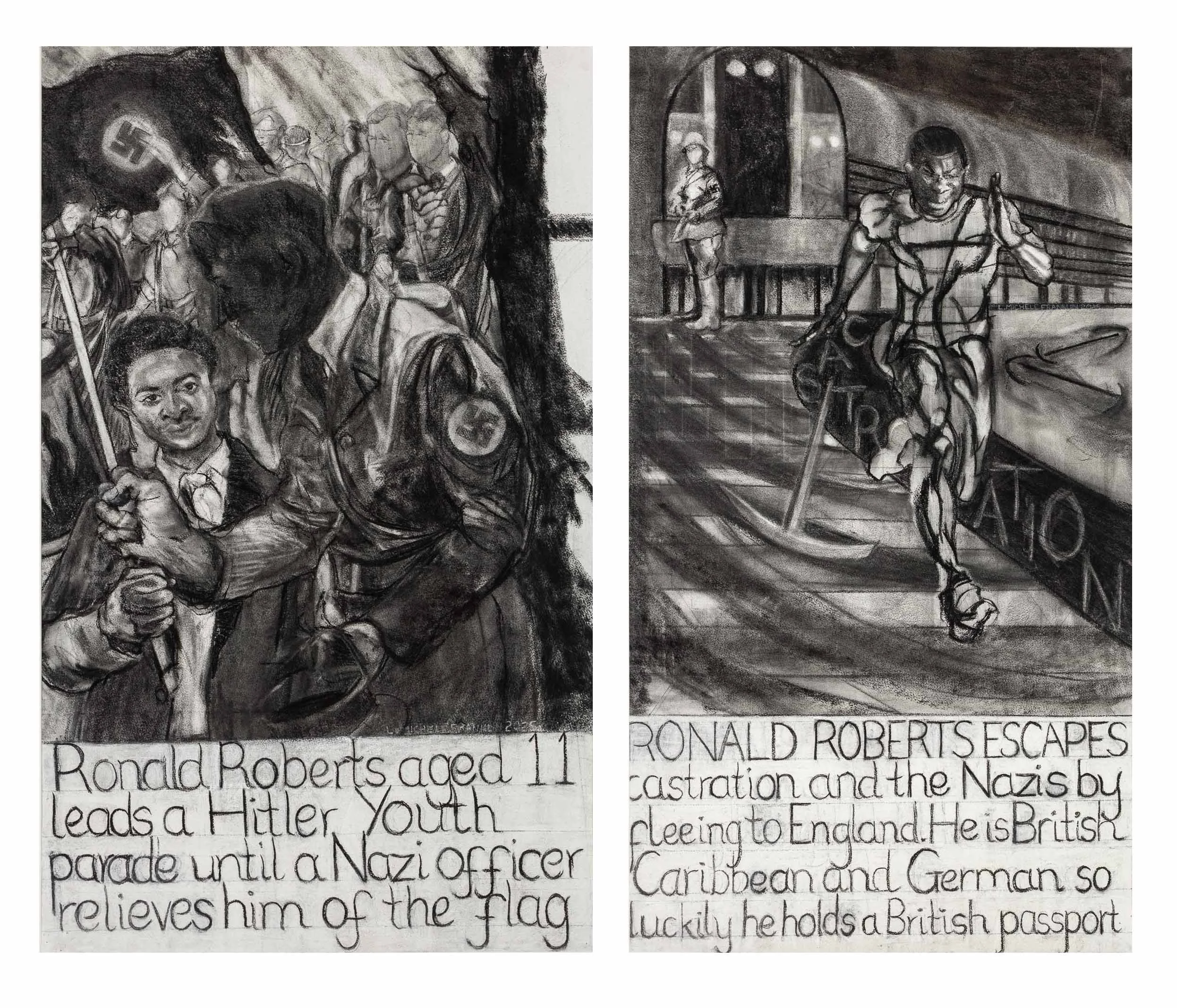 Ronald Roberts, Charcoal drawings, 2025