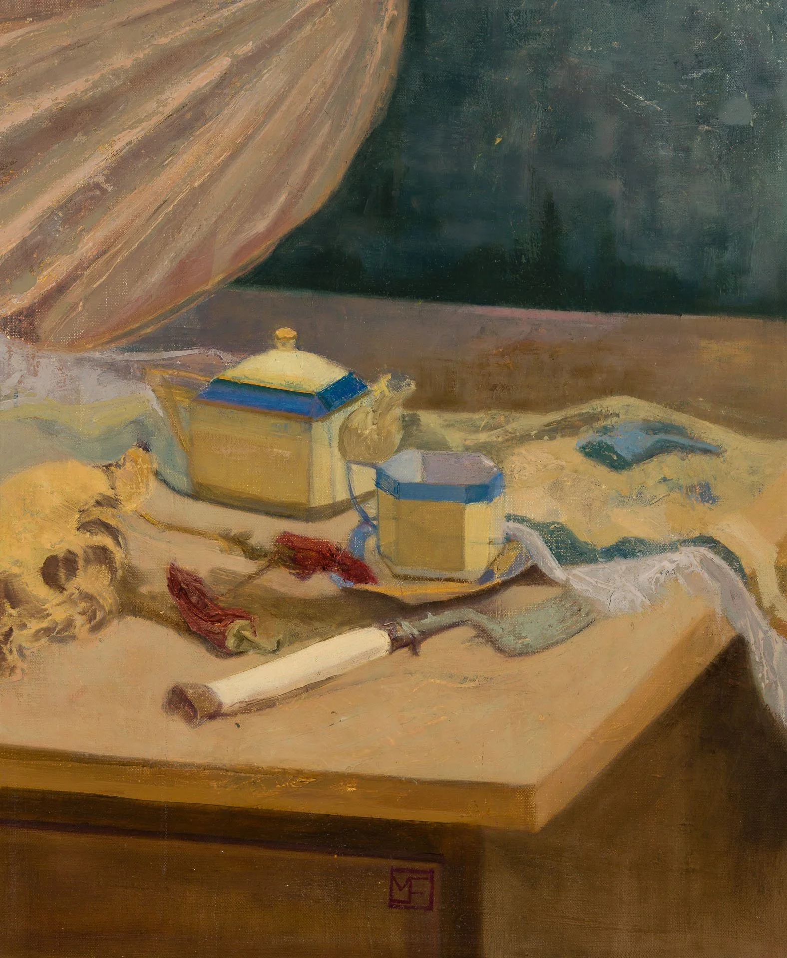 Yellow Teapot Still Life, 1985, oil on linen, 45 x 38cm