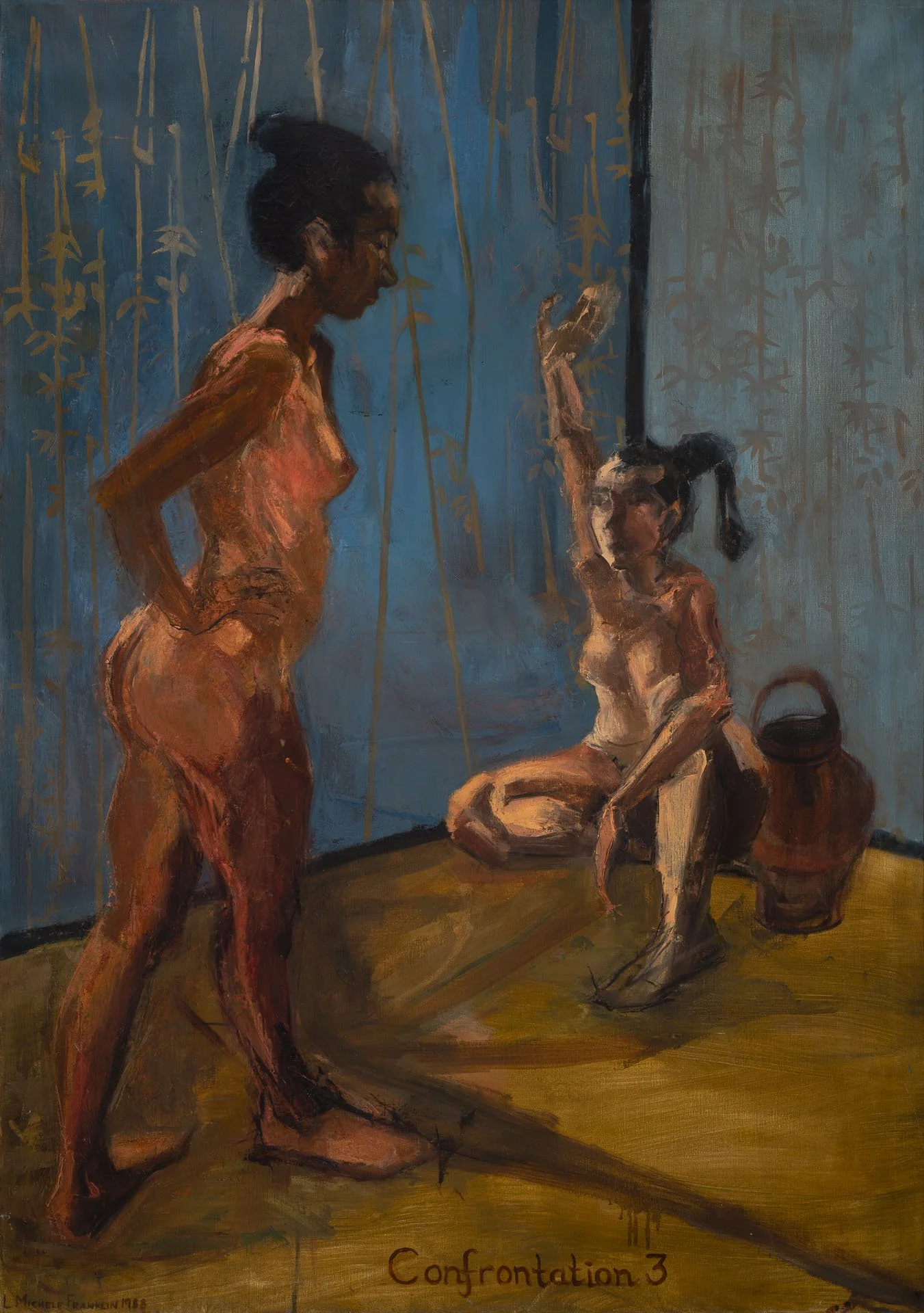 Confrontation, 1988, Oil on Canvas, 180 x 91 cm