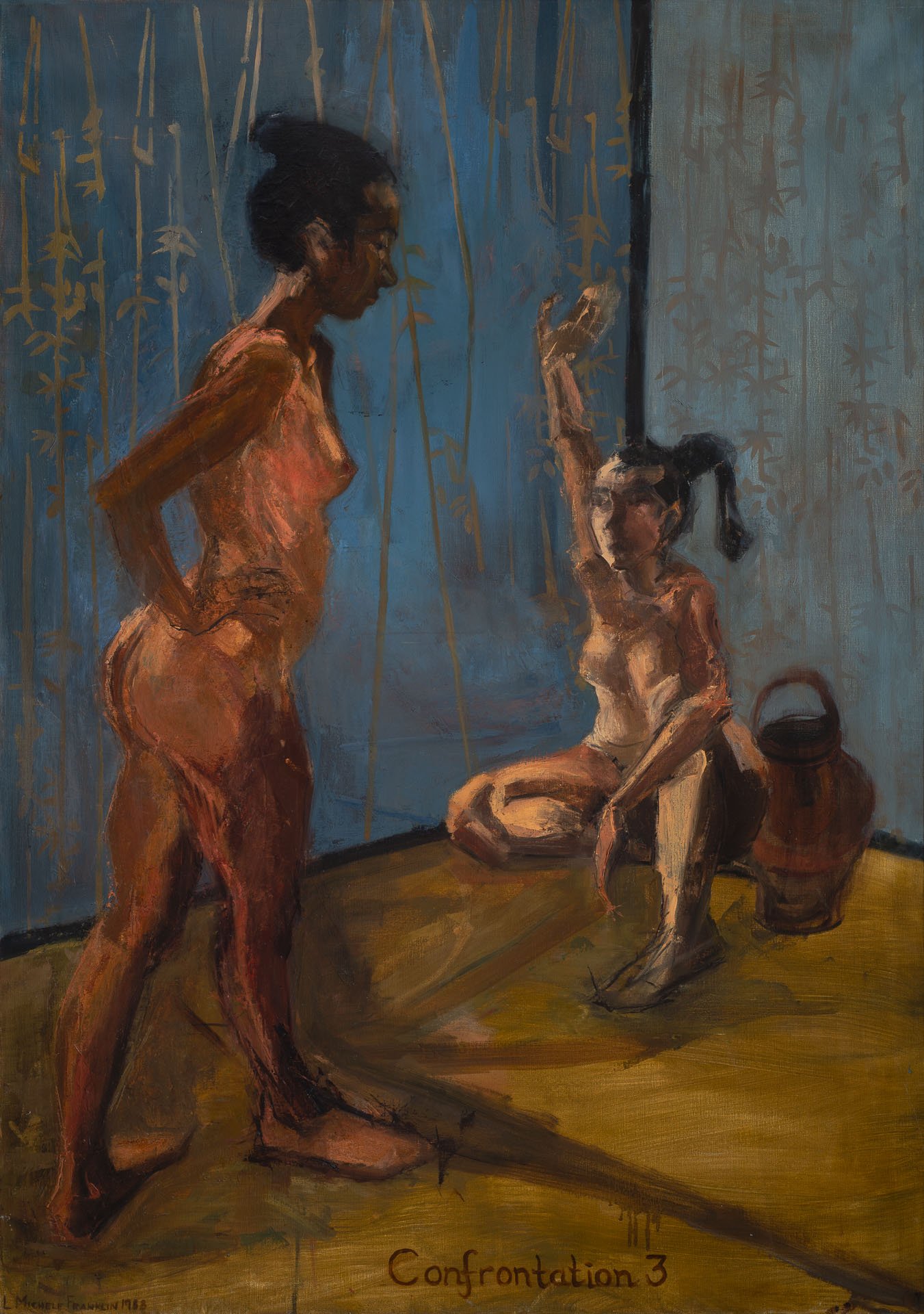 Confrontation, 1988, Oil on Canvas, 180 x 91 cm