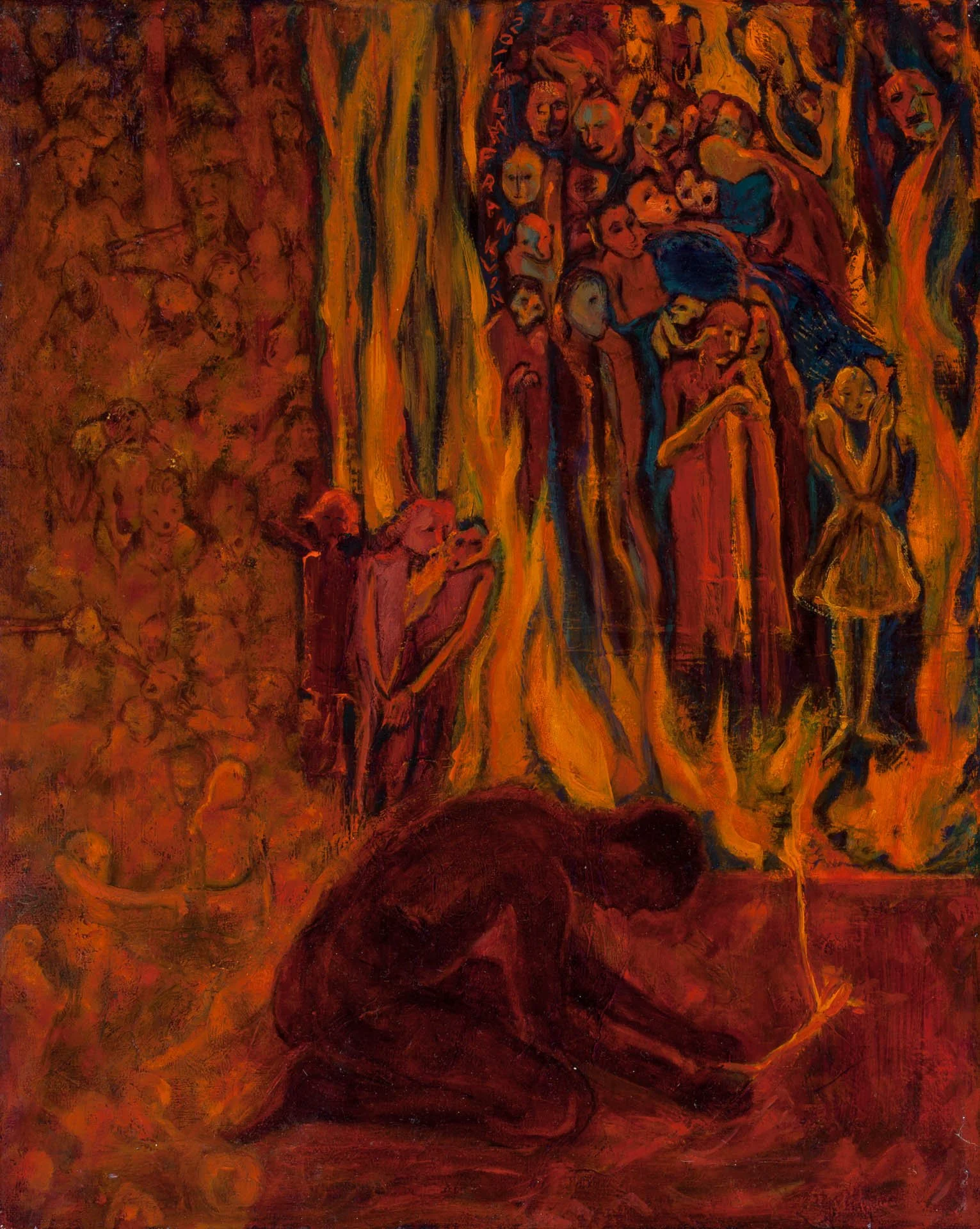 Fire people 2014 Oil paint  55 x 46 cm 