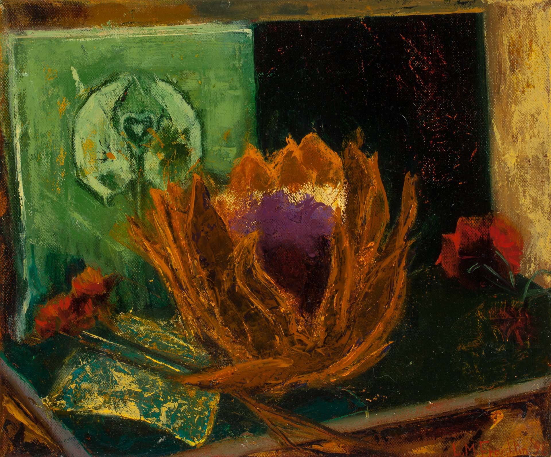 Artichoke 1986 oil paint  30 x 36 cm artist's collection