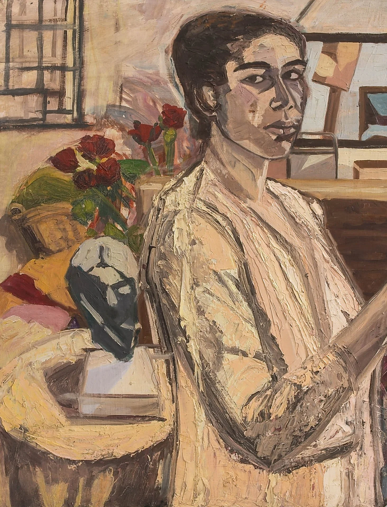 Self-portrait 1976 Oil paint 40 x 15 cm  artist's collection