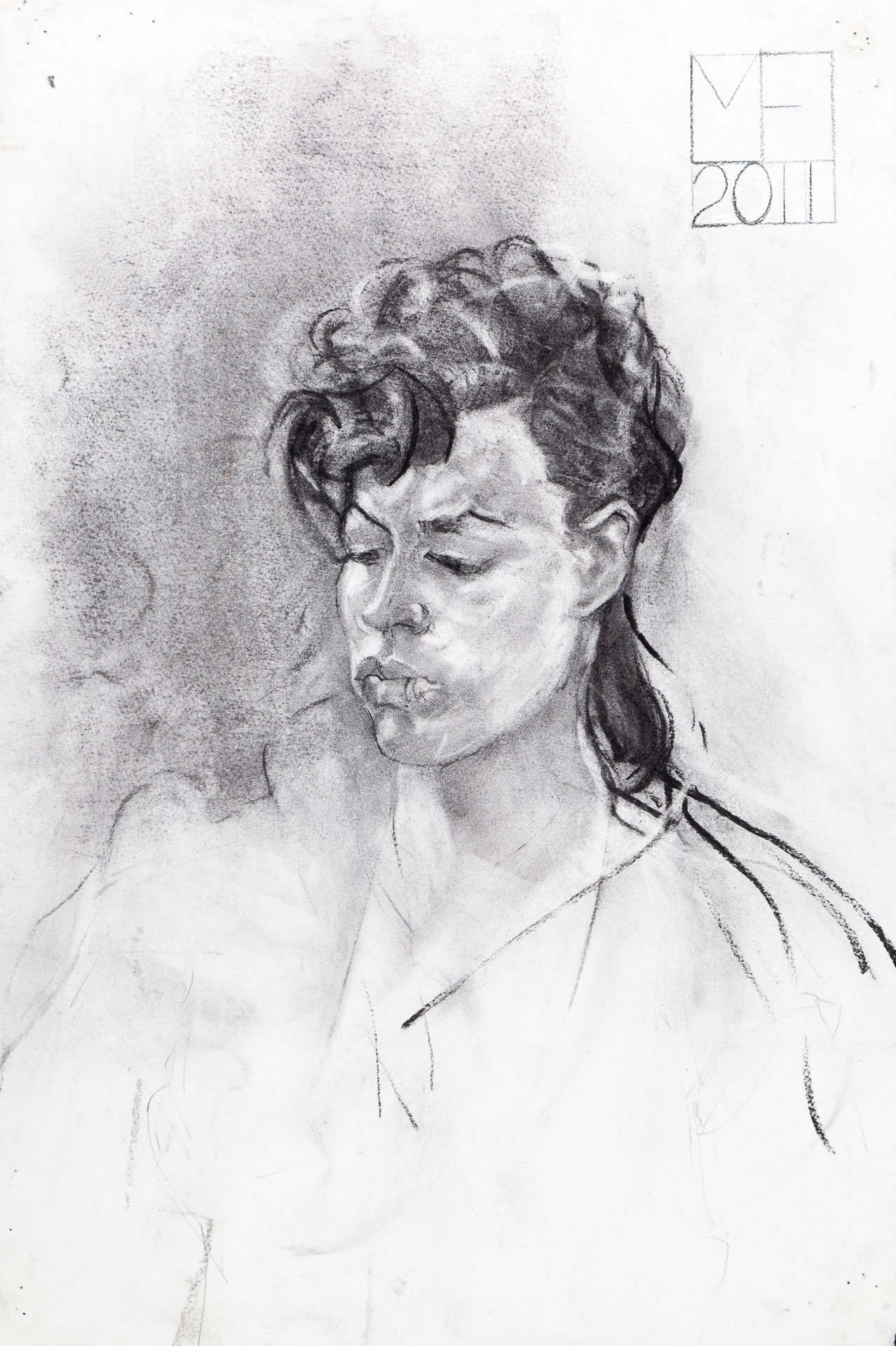 Belle my daughter 2011 charcoal 68 x 53 artists collection