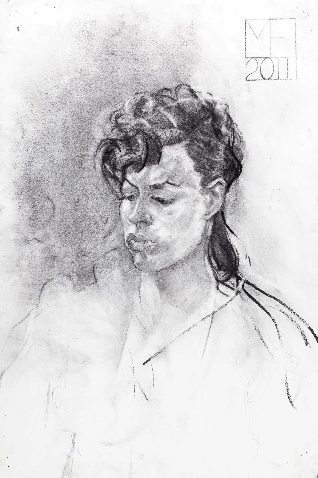 Belle my daughter 2011 charcoal 68 x 53 artists collection