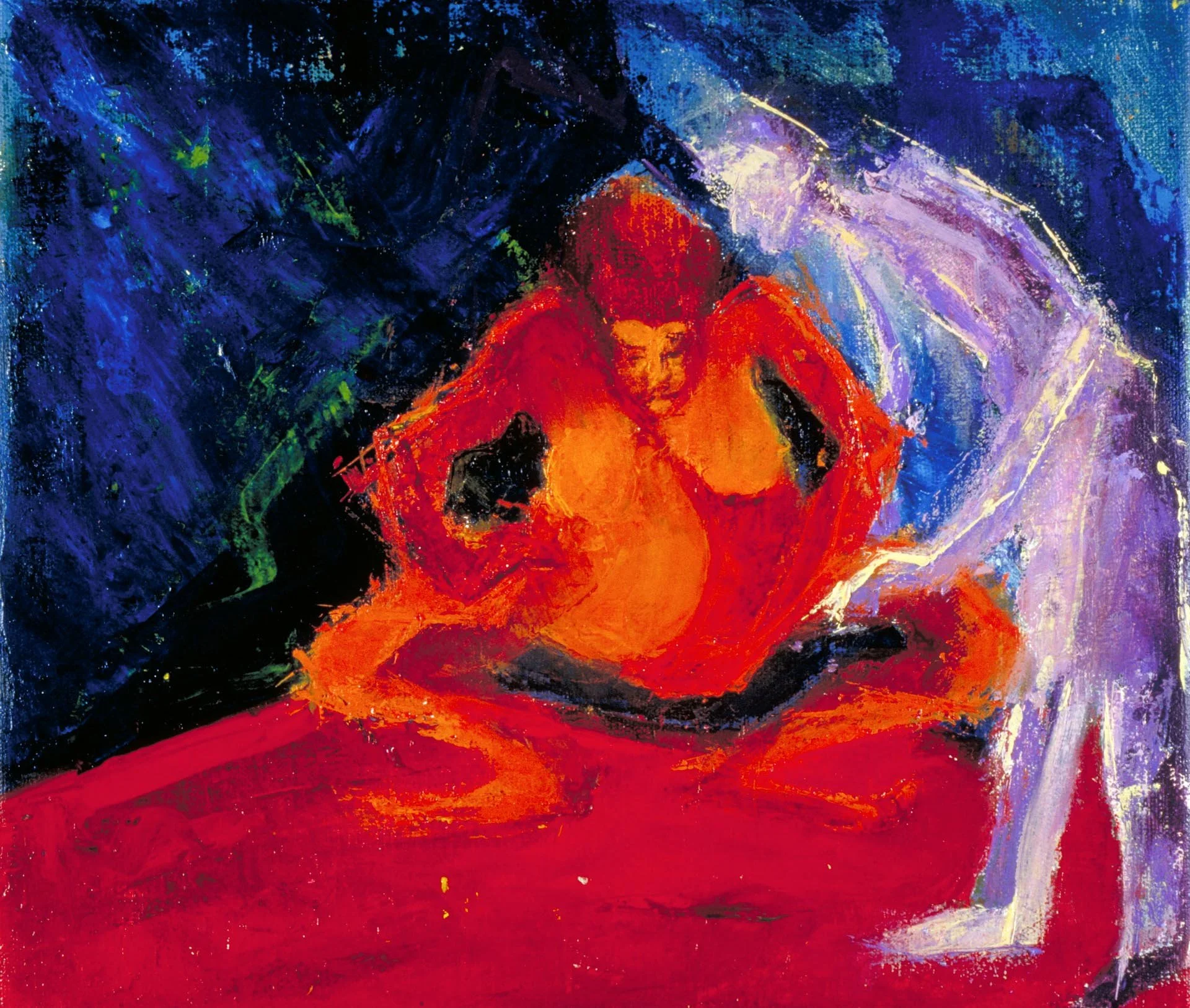 Birth with "God "attending 1992 oil paint 30 x 36 cm 