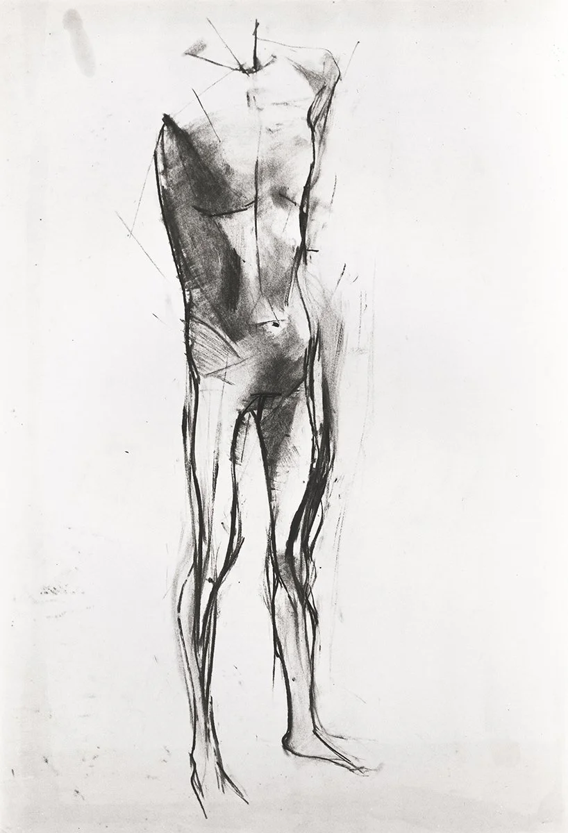 126. Standing Male Nude 1, 76 x 81 cm, 1956, NFS