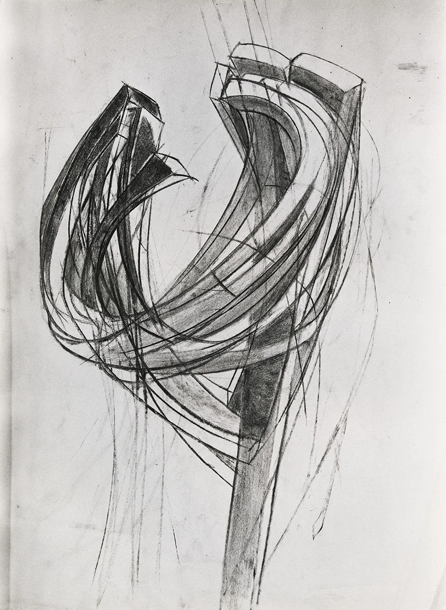 144. Early Abstract, 73.5 x 53.5 cm, Circa 1954