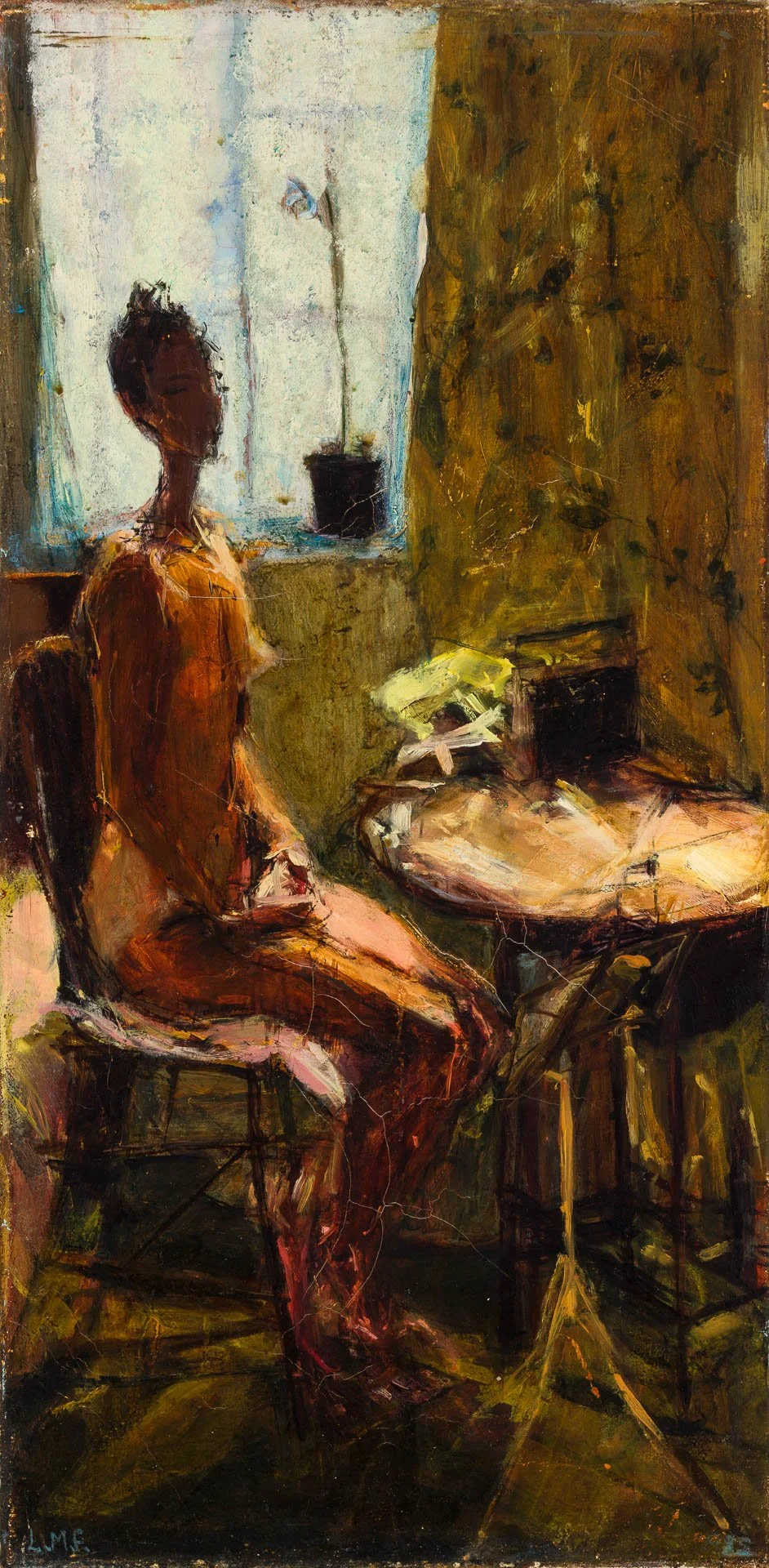 Lolly Seated, 1981, oil paint on canvas, 60 x 30cm 