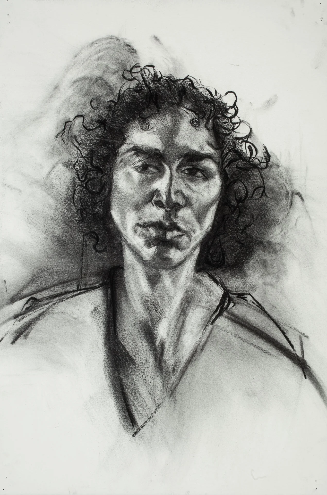 Self-portrait 2004 charcoal 80 x 58 cm 