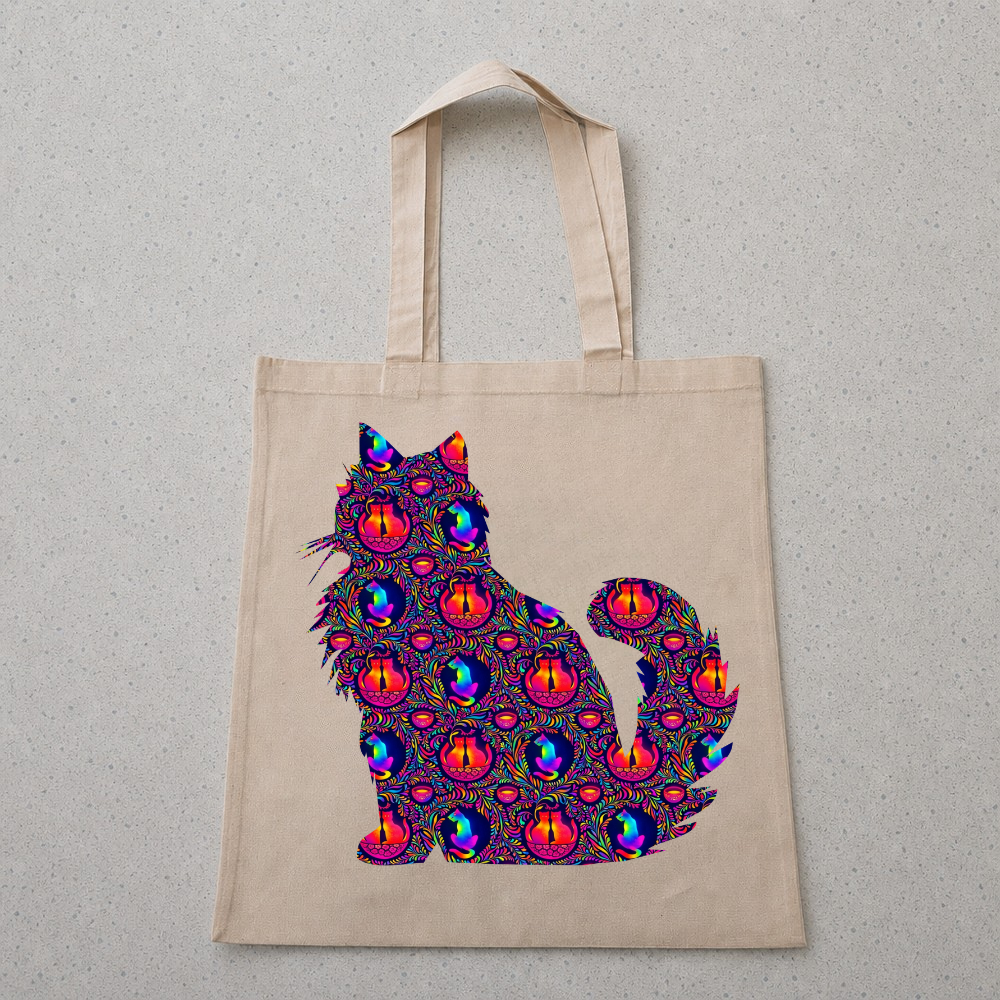 Psychedelic Cat Tote