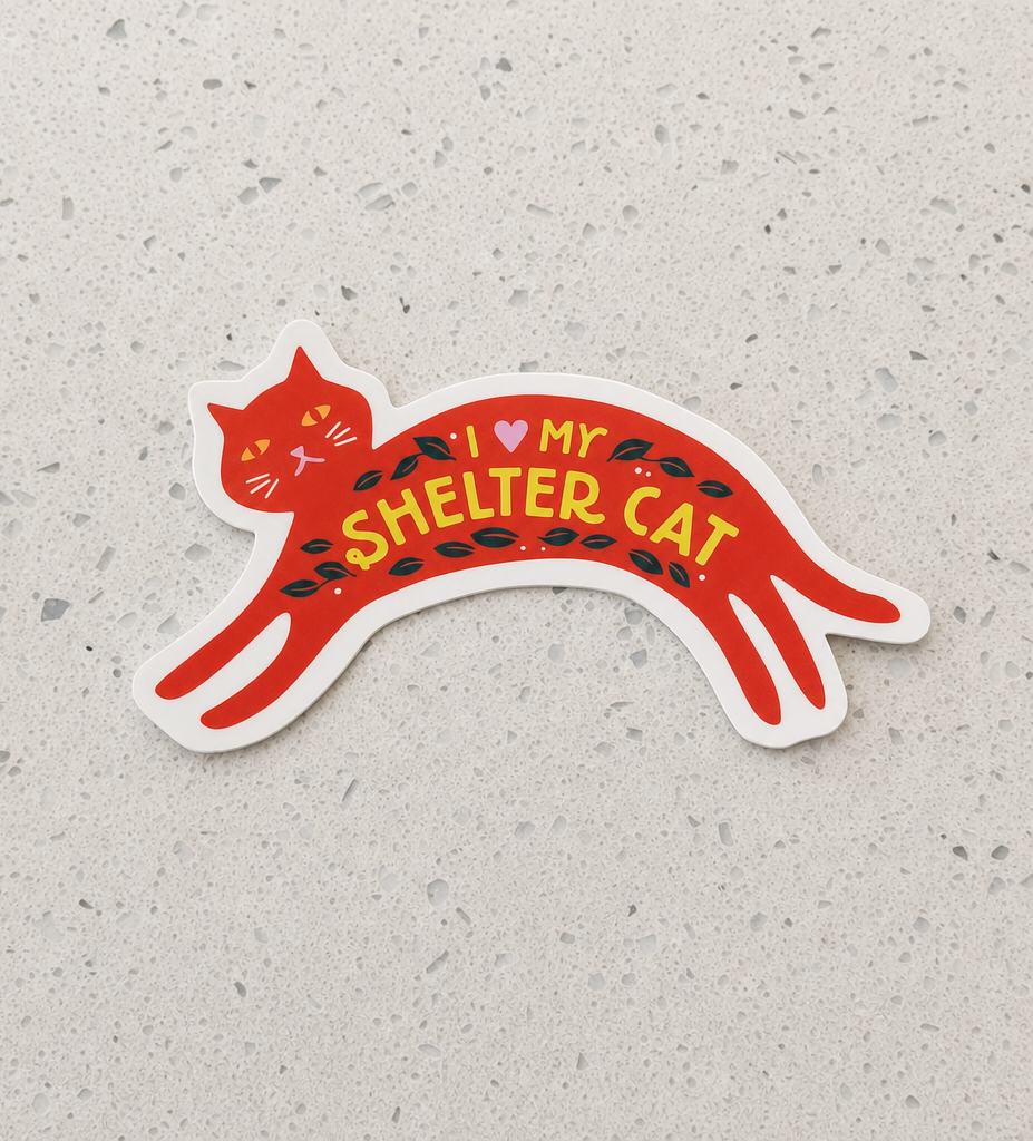 I Love My Shelter Cat Sticker