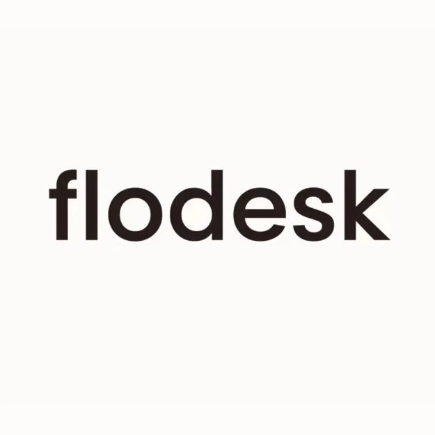 Flodesk email marketing logo in black lowercase letters on a light background.
