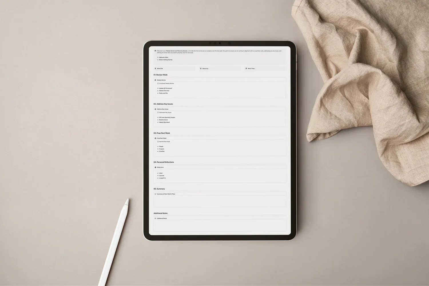 Weekly Planning in Notion