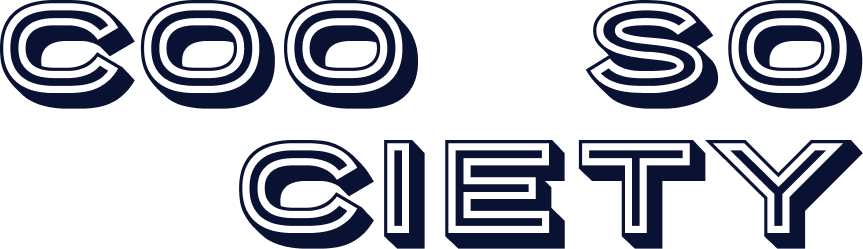 Text reading 'COO SOCIAL CITY' in blue on a black background.