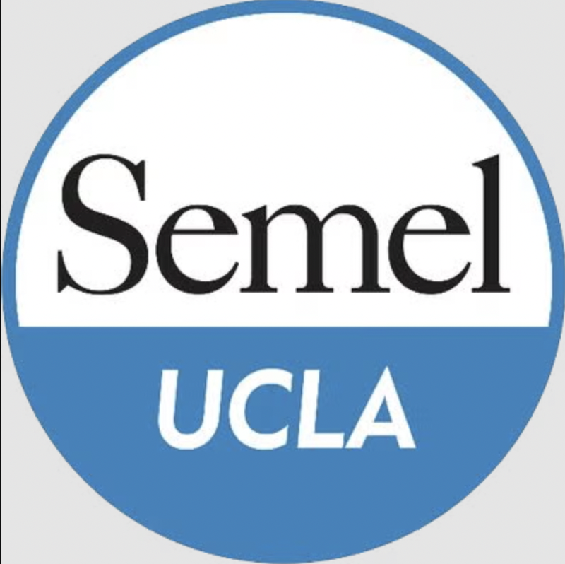 Semael UCLA logo inside a blue and white circular background.