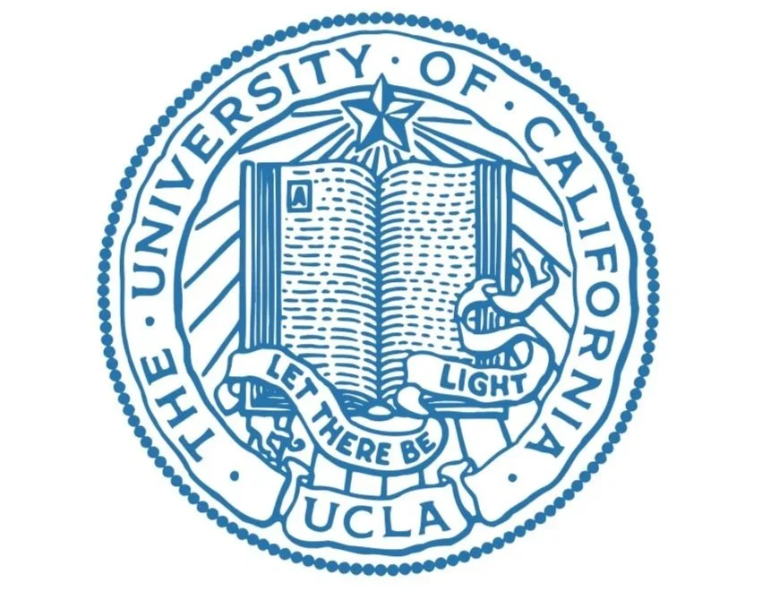 Seal of the University of California, featuring an open book, a star, a snake, and the motto 'Let There Be Light' with 'UCLA' at the bottom.