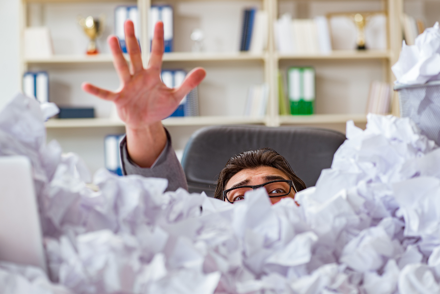 Drowning in paper chaos