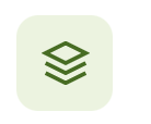 Stacked layers icon on a light green background