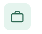 Icon of a briefcase on a light green background.