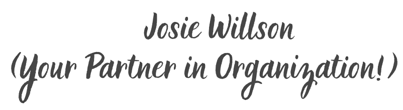 A signature written by Josie Willson, your partner in organization