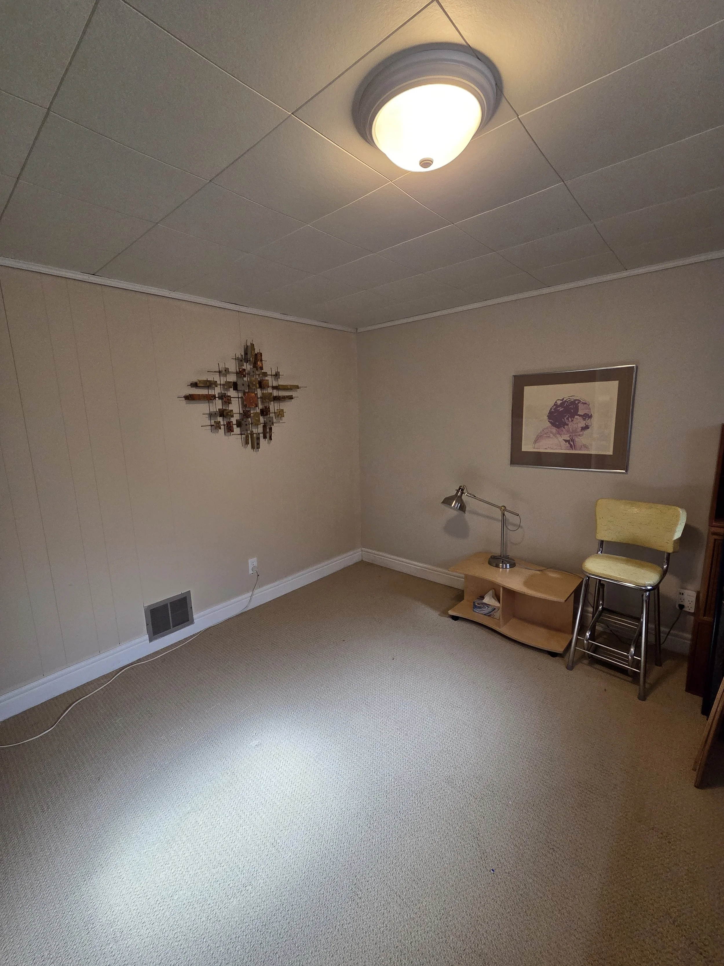 Empty, organized room with lots of visible empty floor space.