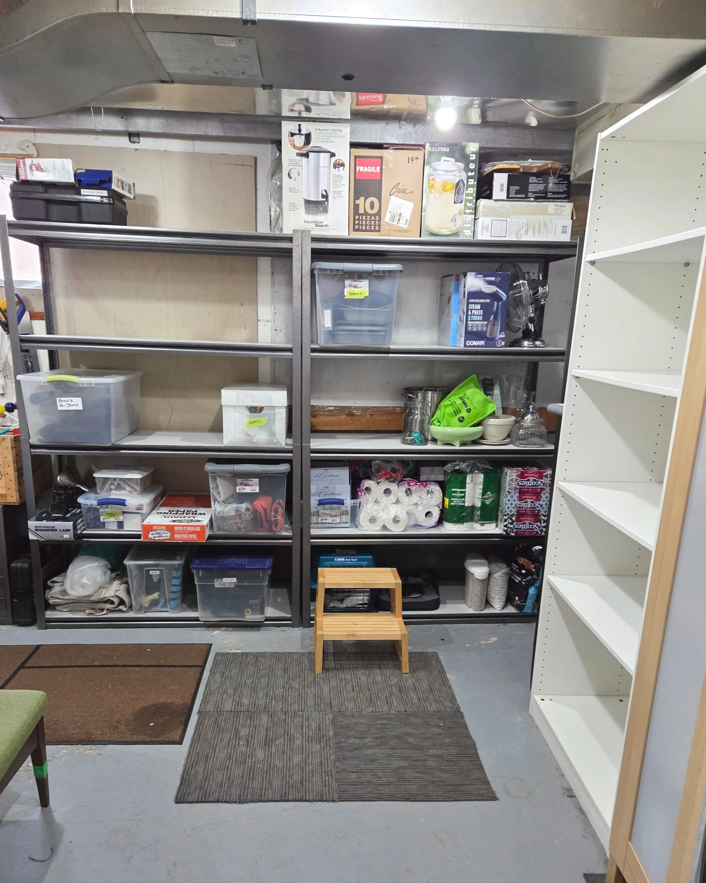 Organized basement furnace room