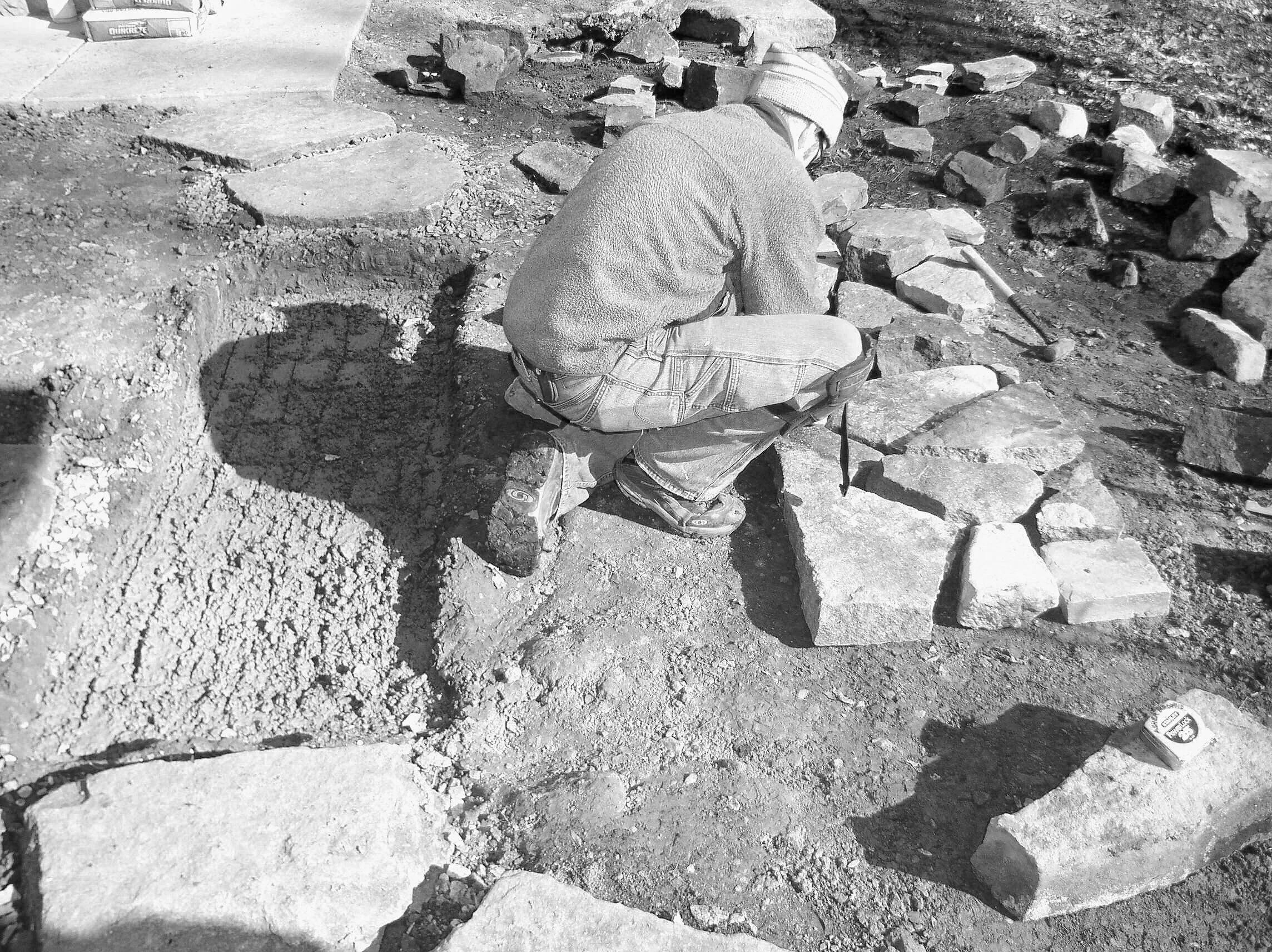 Making a Japanese Patio out of natural stones