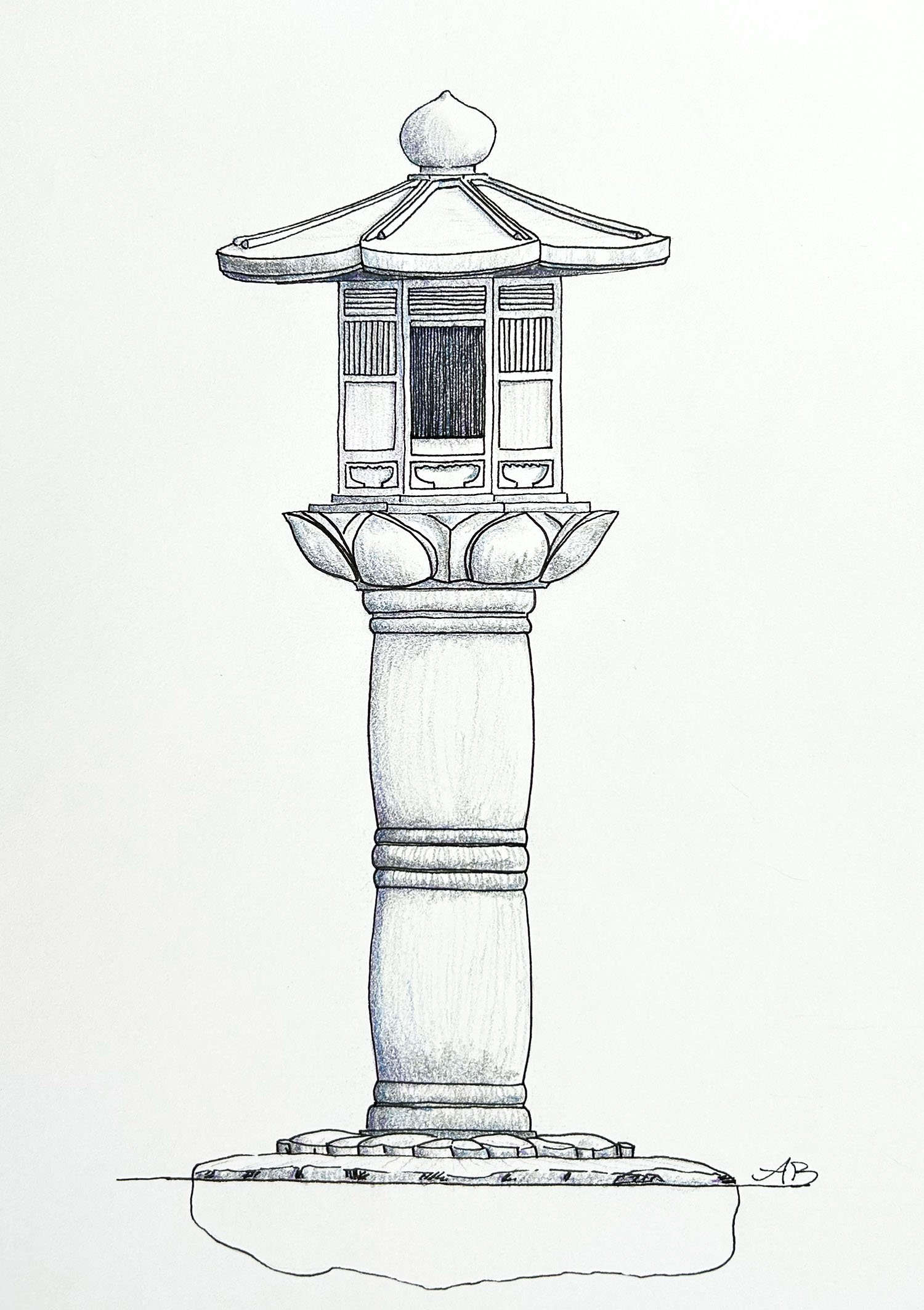 Traditional Japanese Stone Lantern