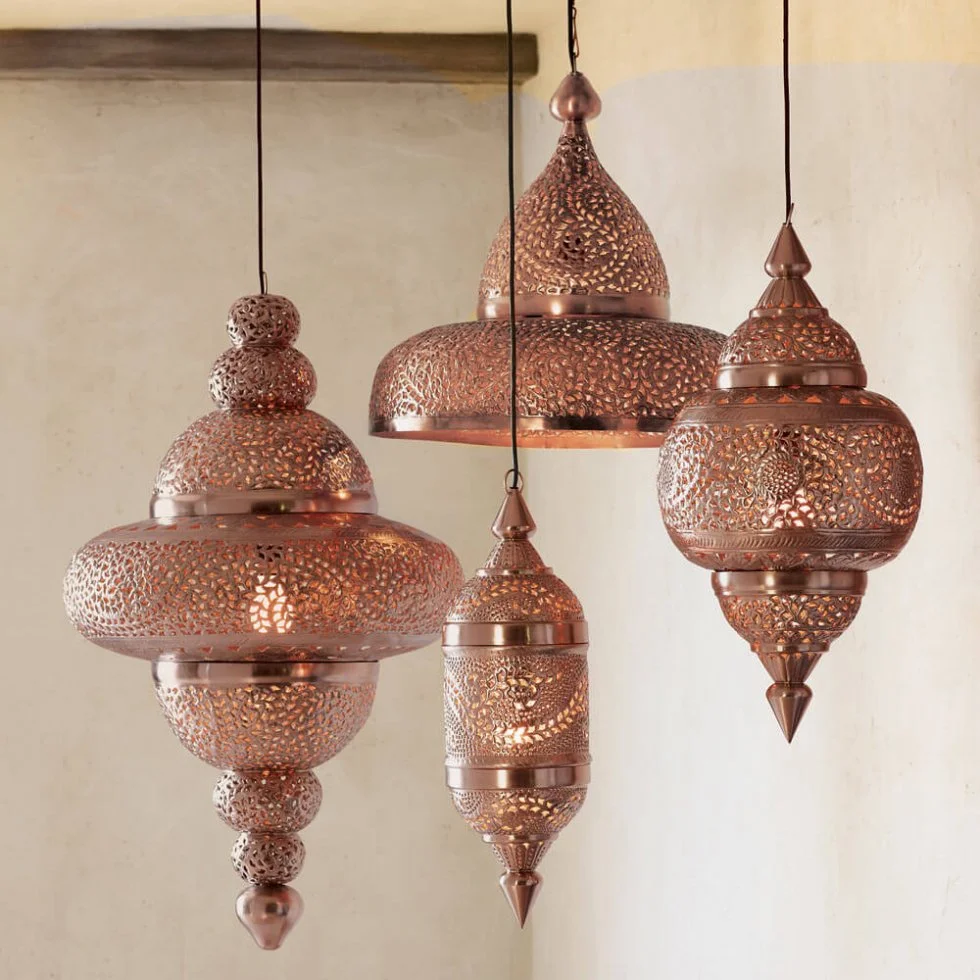    Copper Moroccan Pendants by VivaTerra   