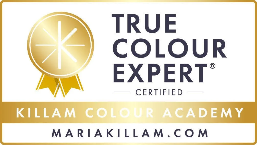 Badge indicating certification as a true color expert from Killam Color Academy, hosted on mariakillam.com.